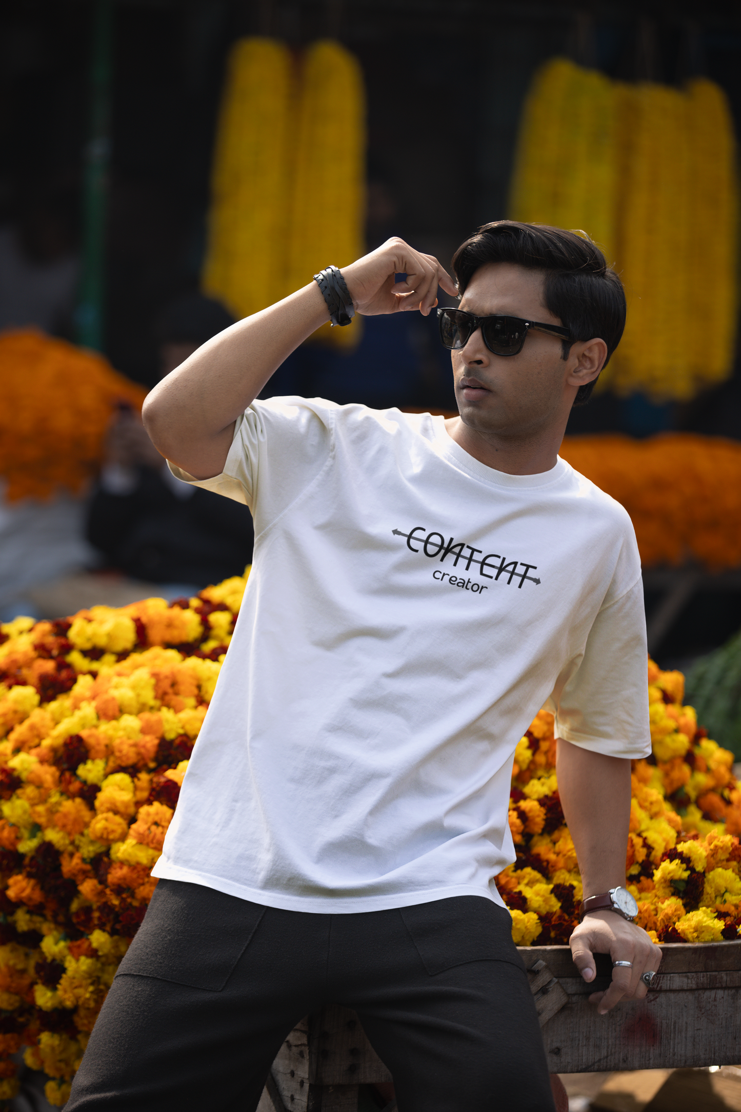 Content Creator Typography Printed Oversized T-shirt
