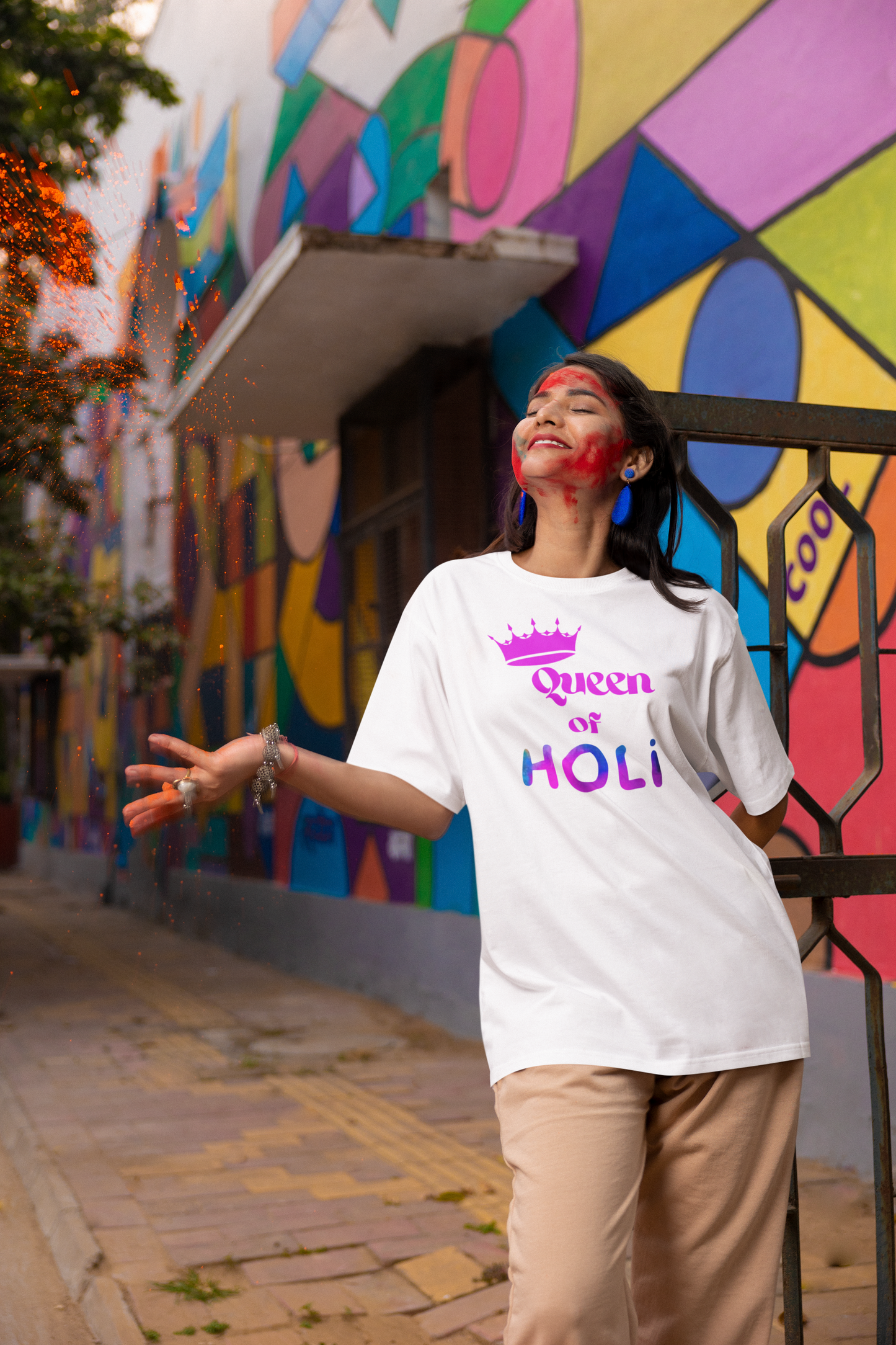 Holi Printed Oversized T-shirt Unisex