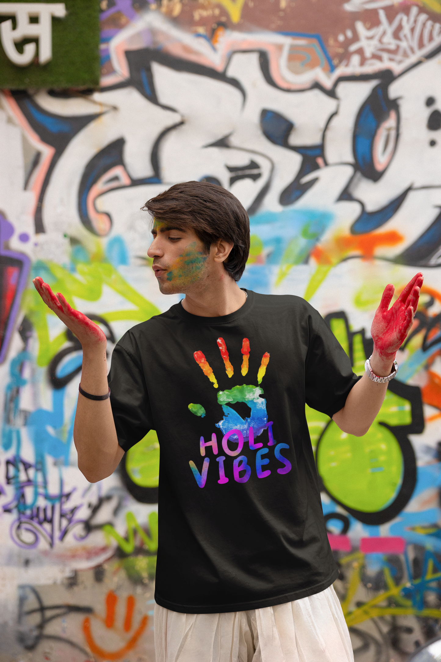 Holi Oversized Printed T-shirt Unisex