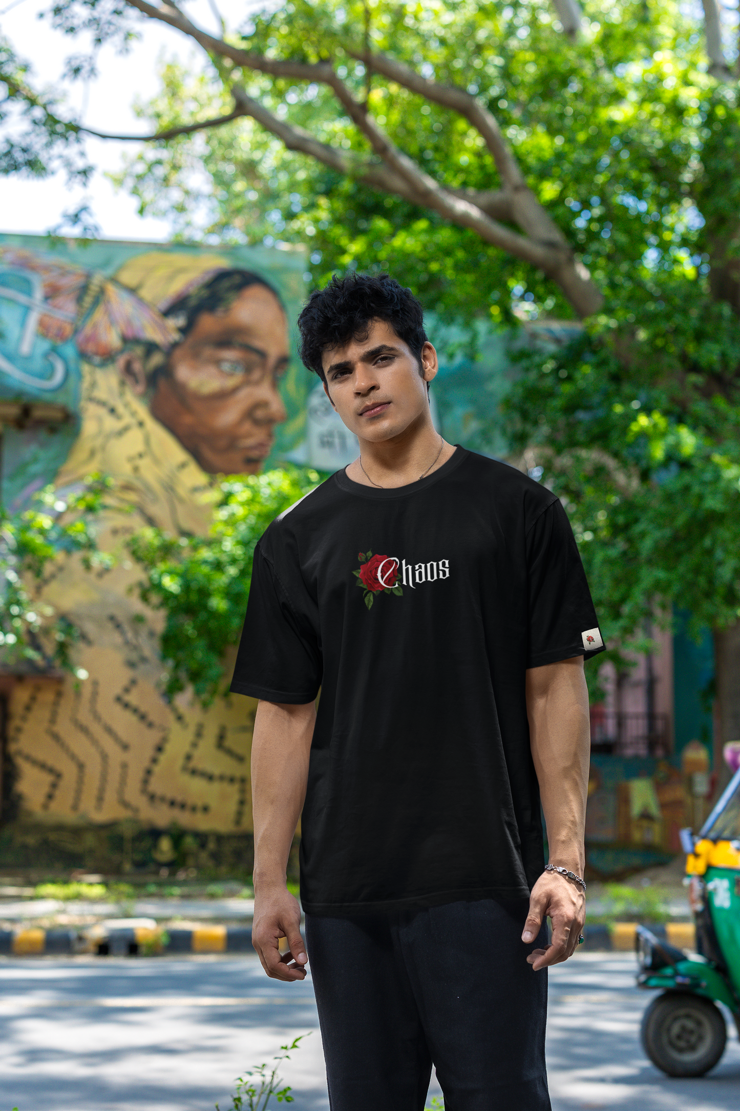 CHAOS Graphic Printed Oversized T-Shirt