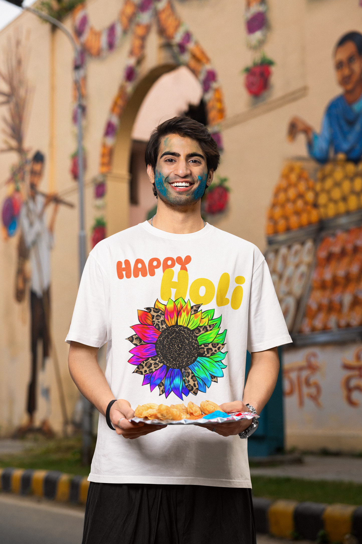 Holi Oversized Printed T-shirt