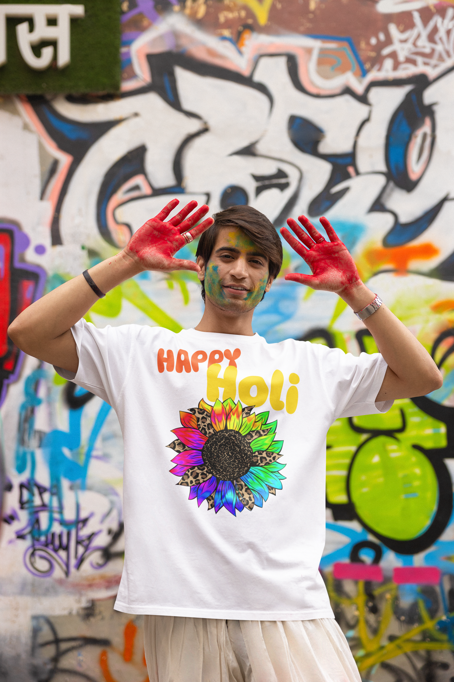 Holi Oversized Printed T-shirt