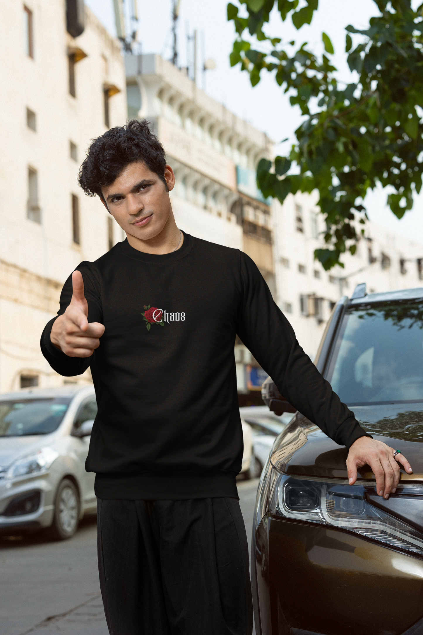 Black Graphic Printed Sweatshirt Unisex
