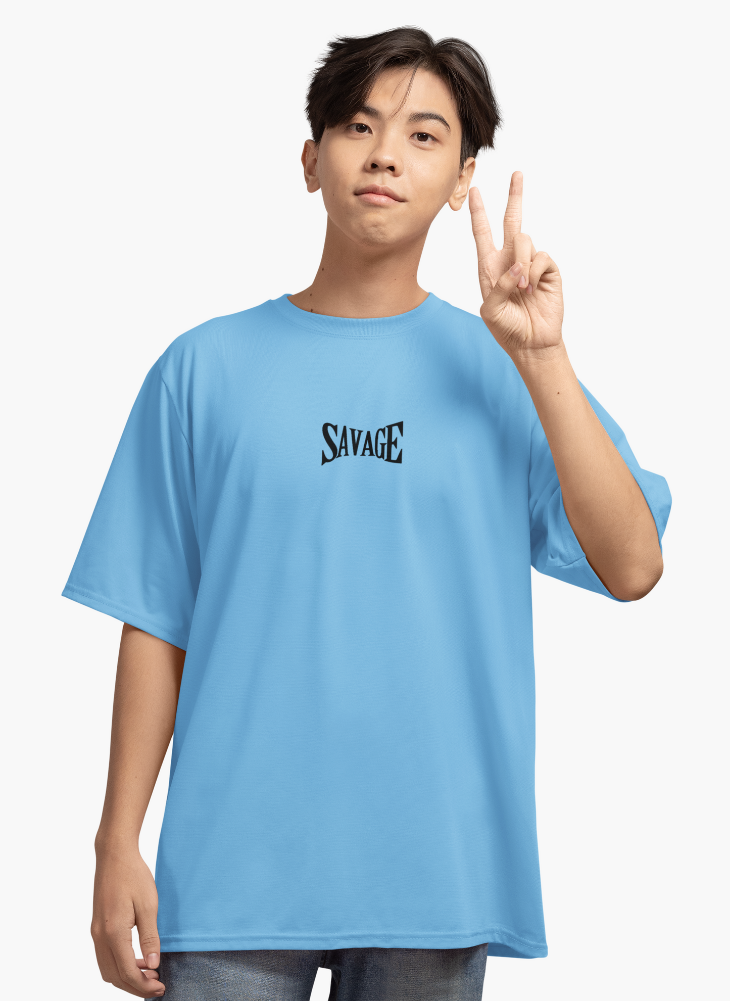Savage Typography Printed Oversized T-shirt