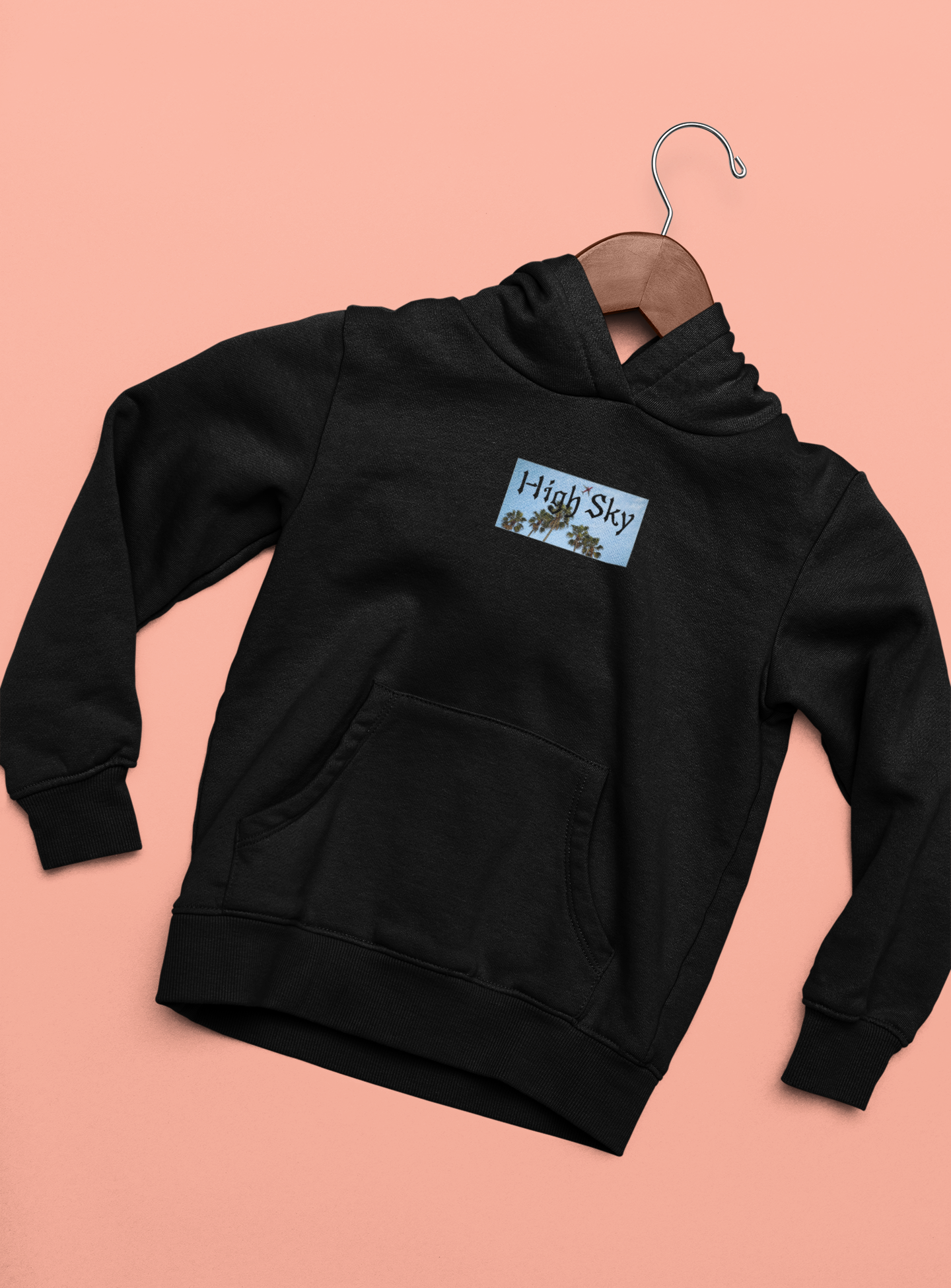 Black Graphic Printed Hoodie for Woman