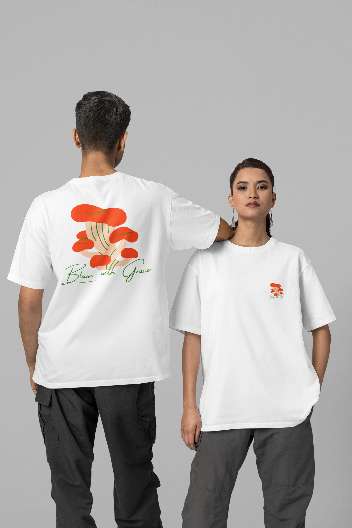 Bloom With Grace Graphic Printed Oversized T-shirt