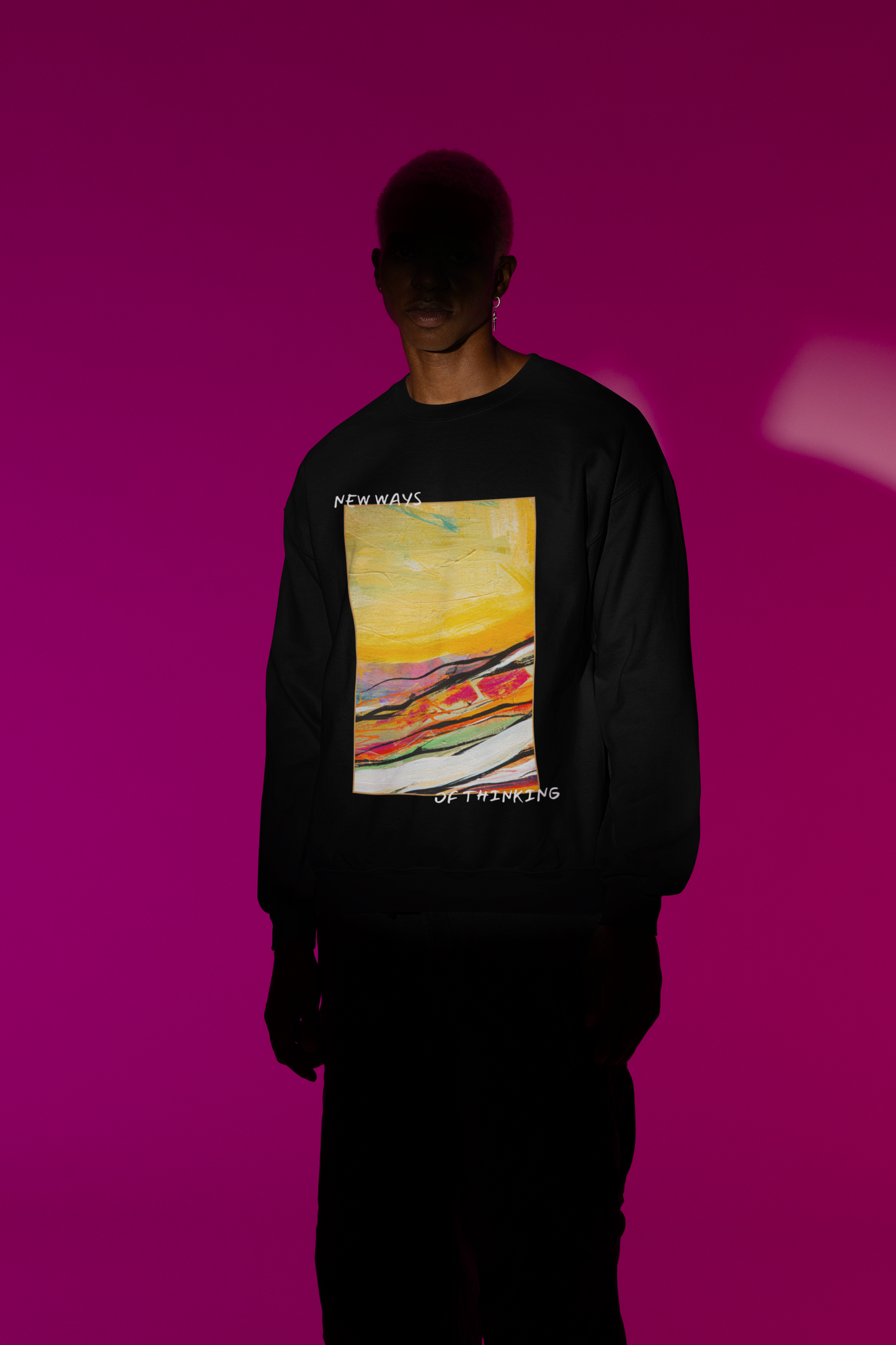 Black Graphic Printed Sweatshirt for Men