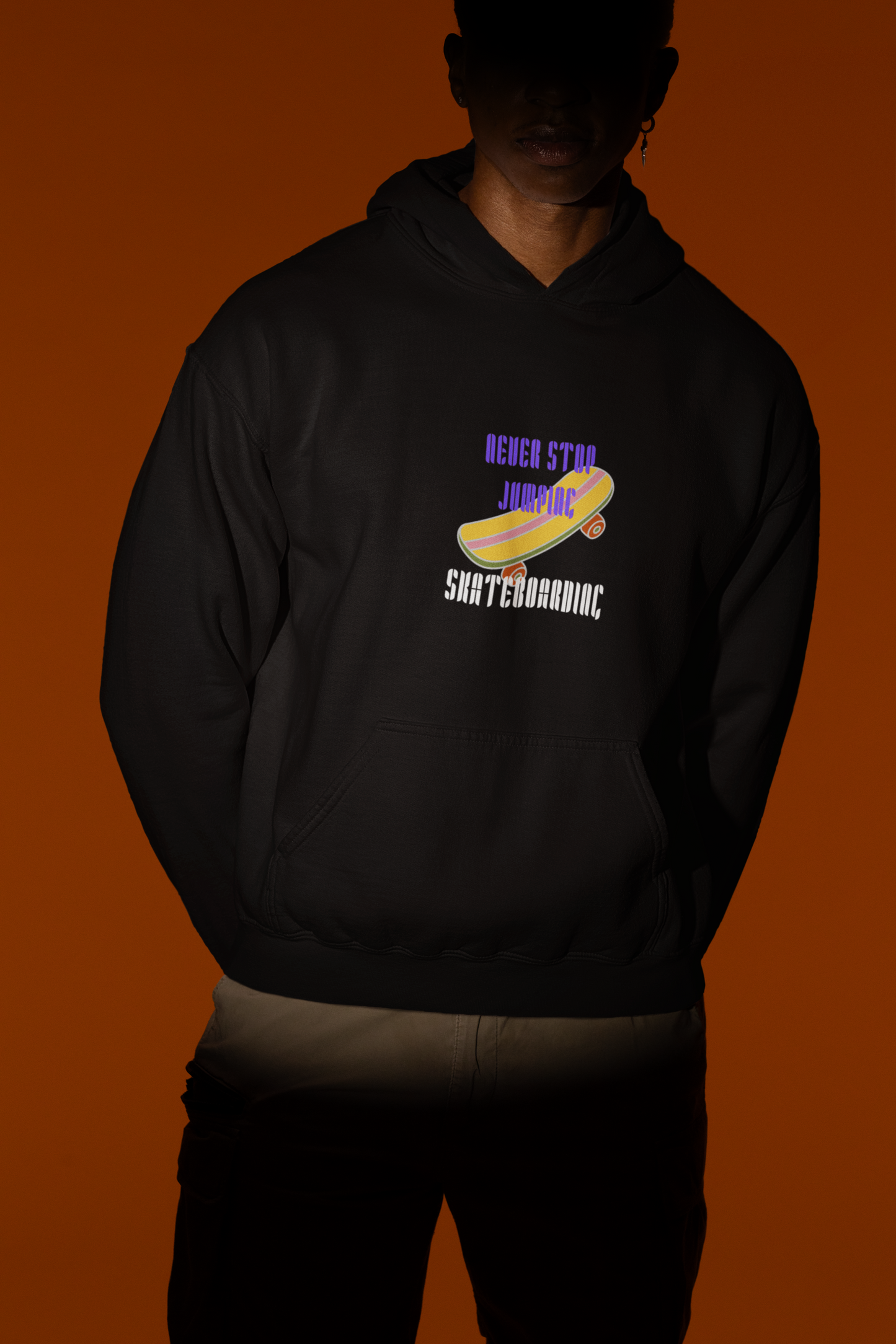 Black Graphic Printed Hoodie for Unisex