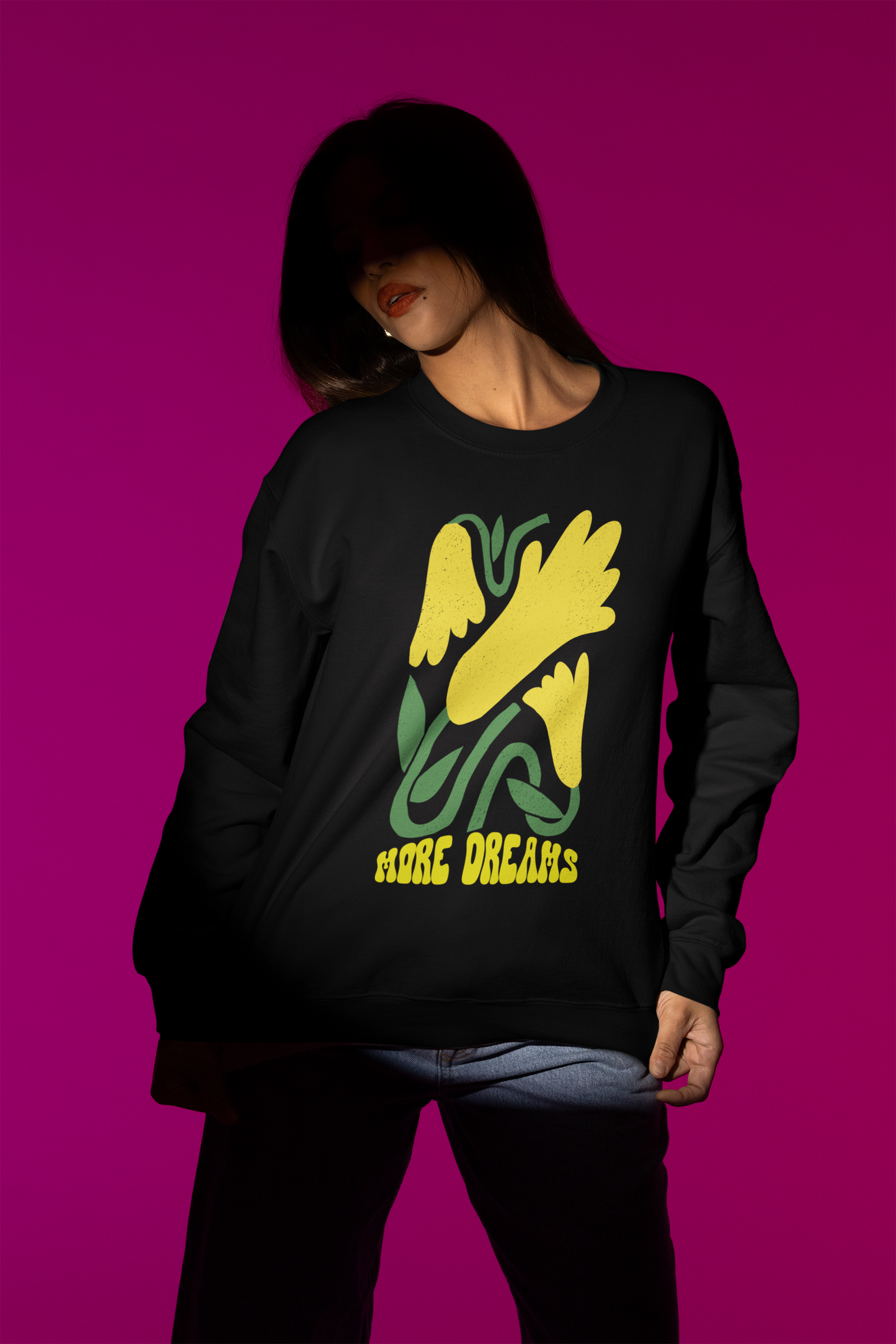 Black Graphic Printed Sweatshirt Woman