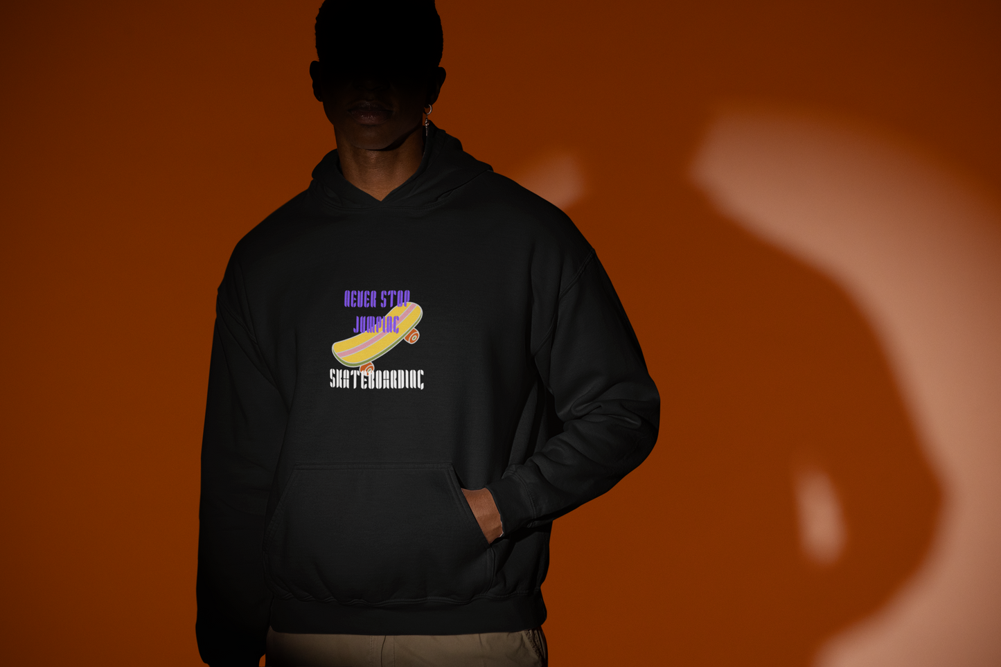 Black Graphic Printed Hoodie for Unisex