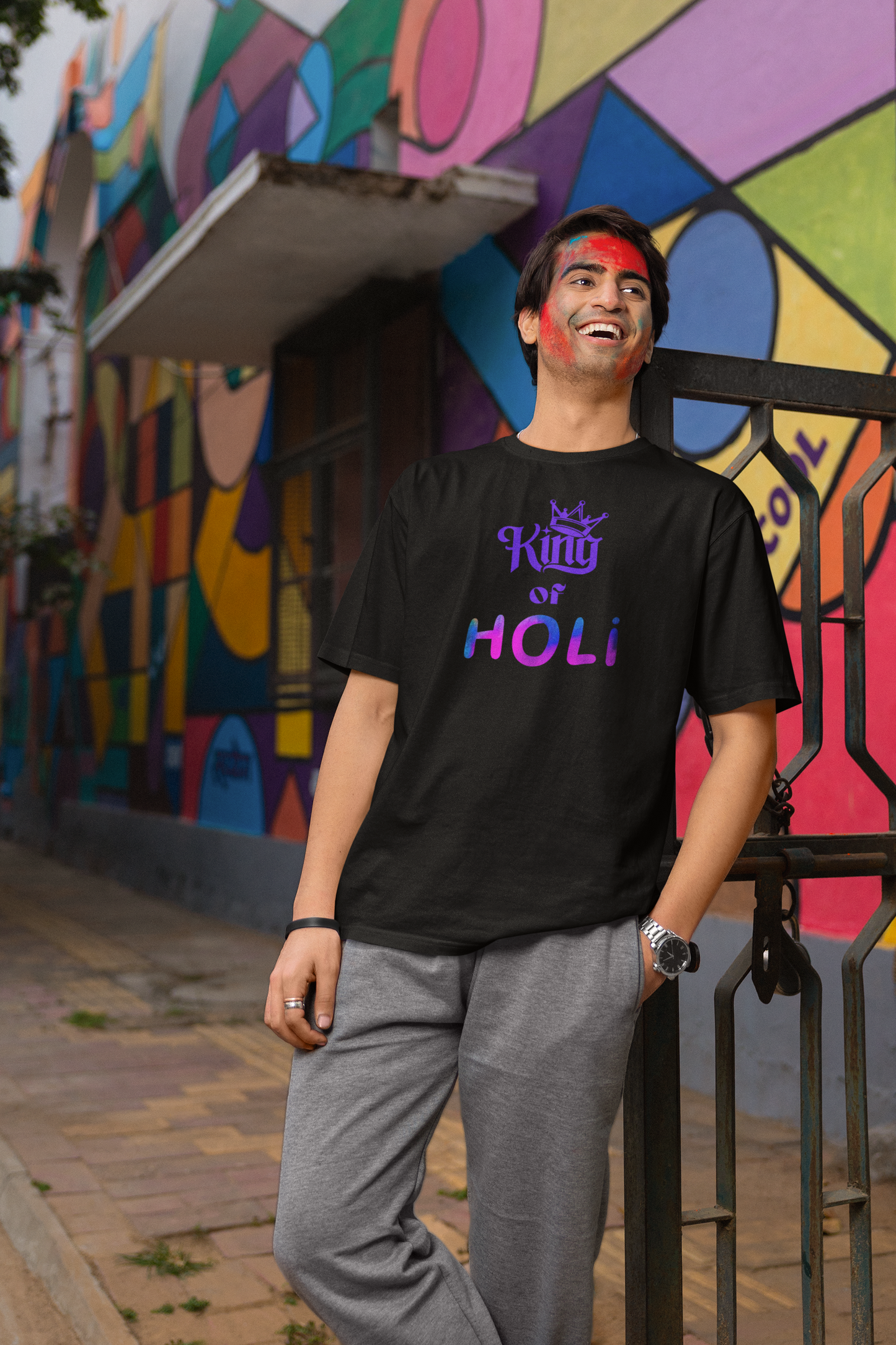 Holi Printed Oversized T-shirt Unisex