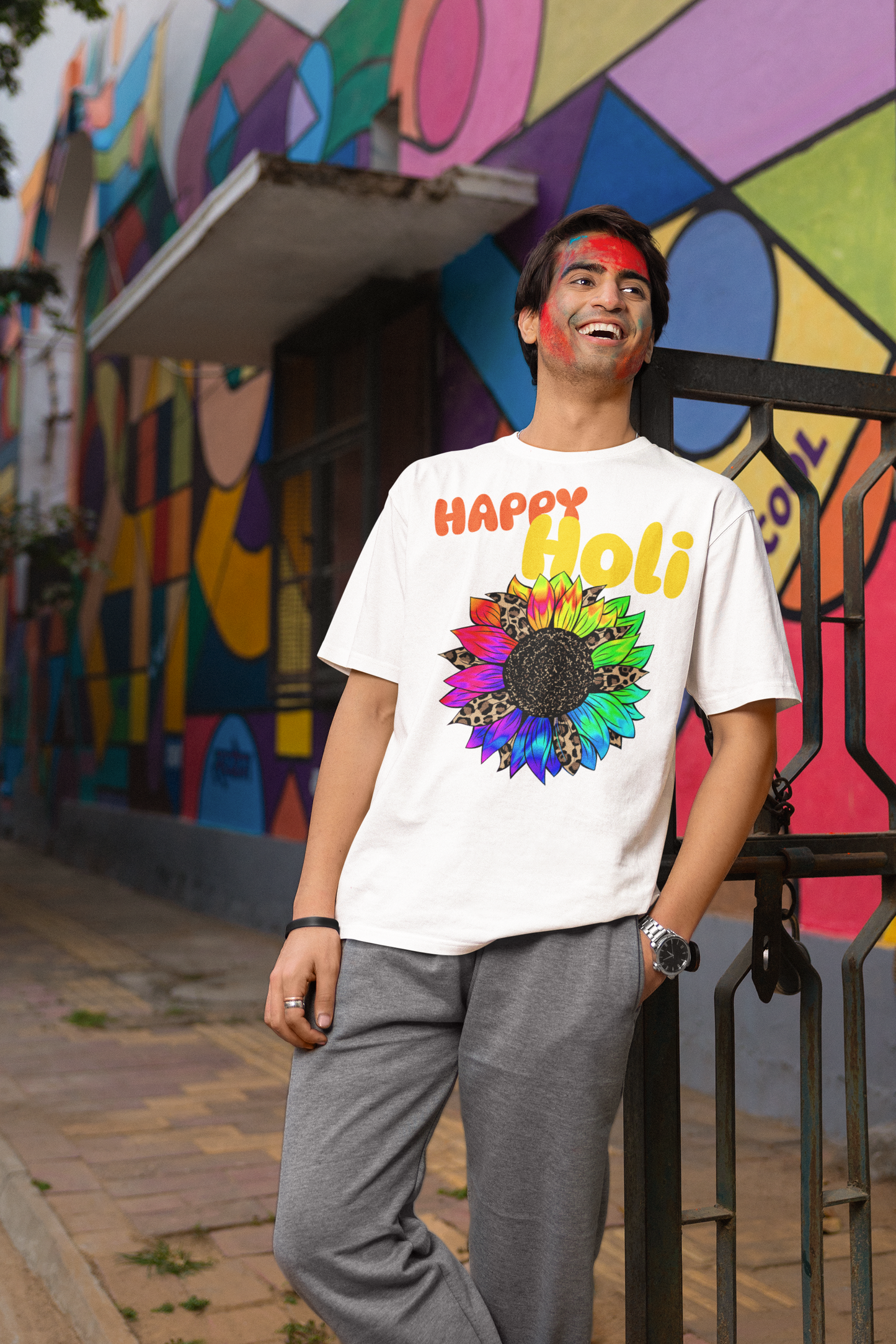 Holi Oversized Printed T-shirt