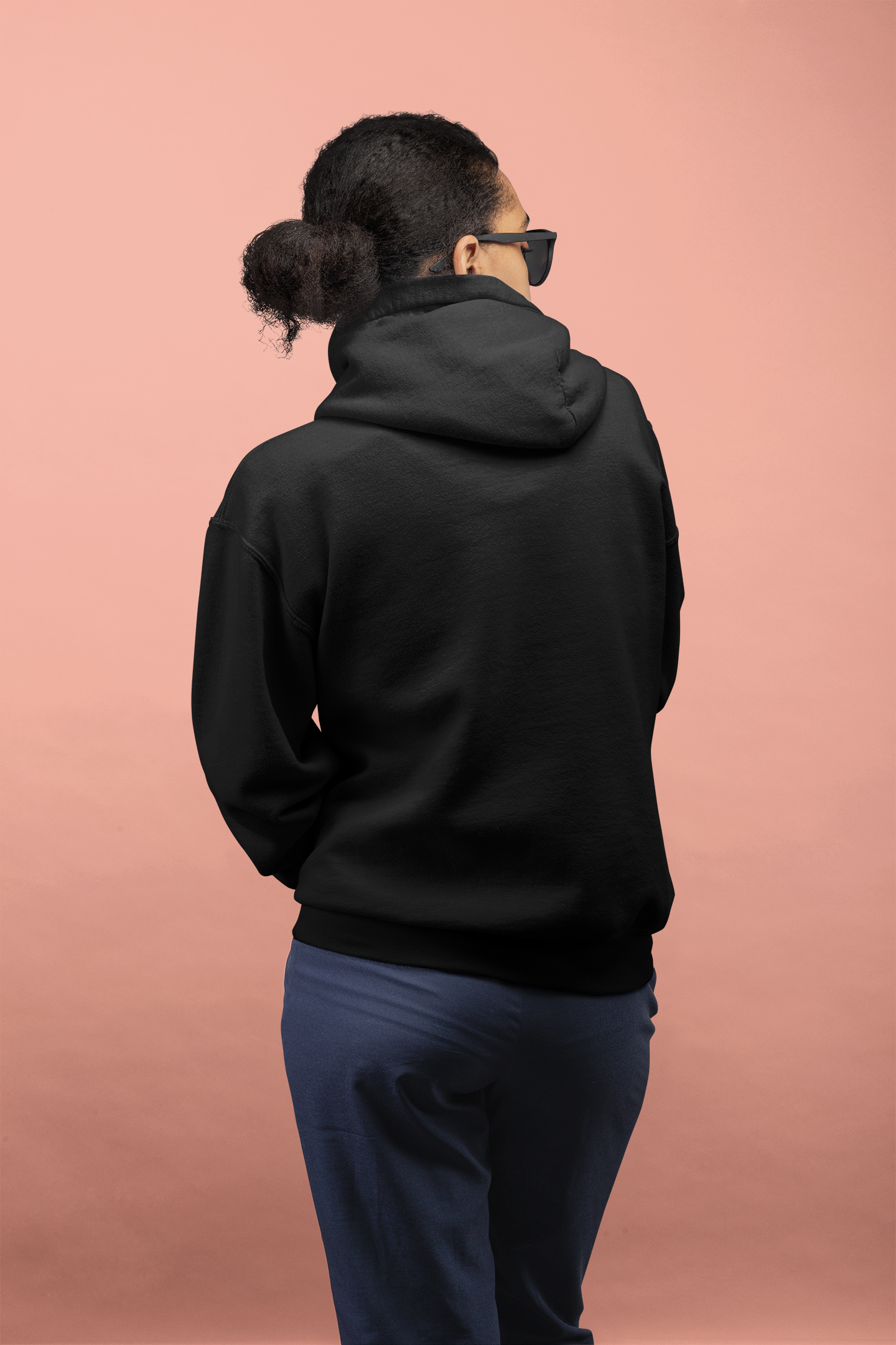 Black Graphic Printed Hoodie for Woman