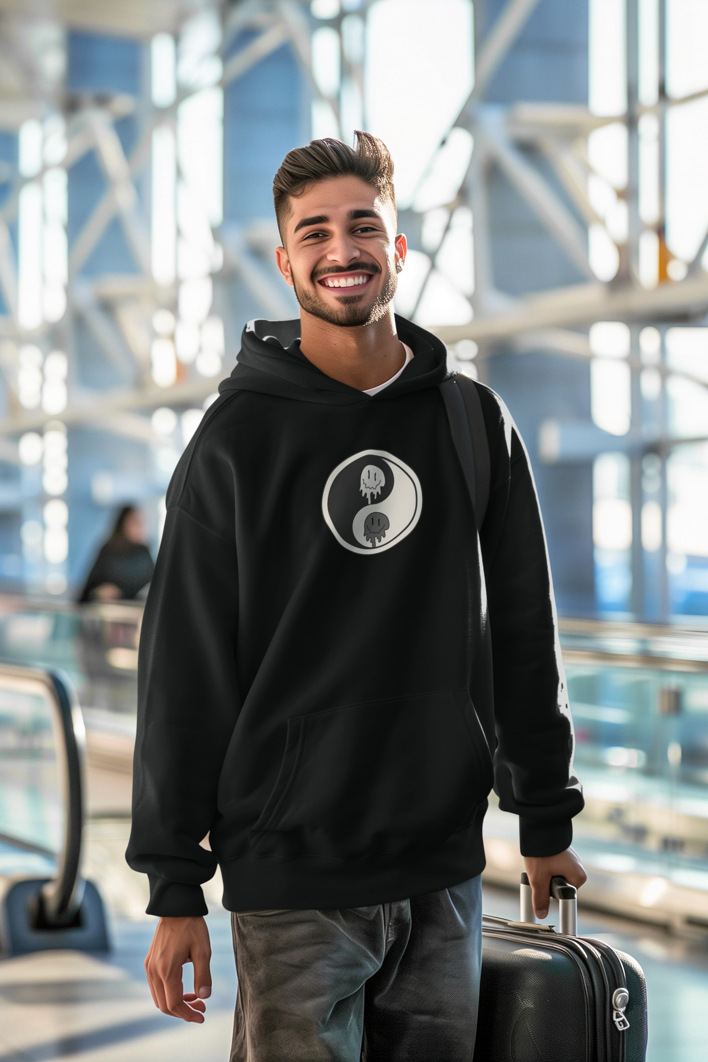 Black Graphic Printed Hoodie Unisex