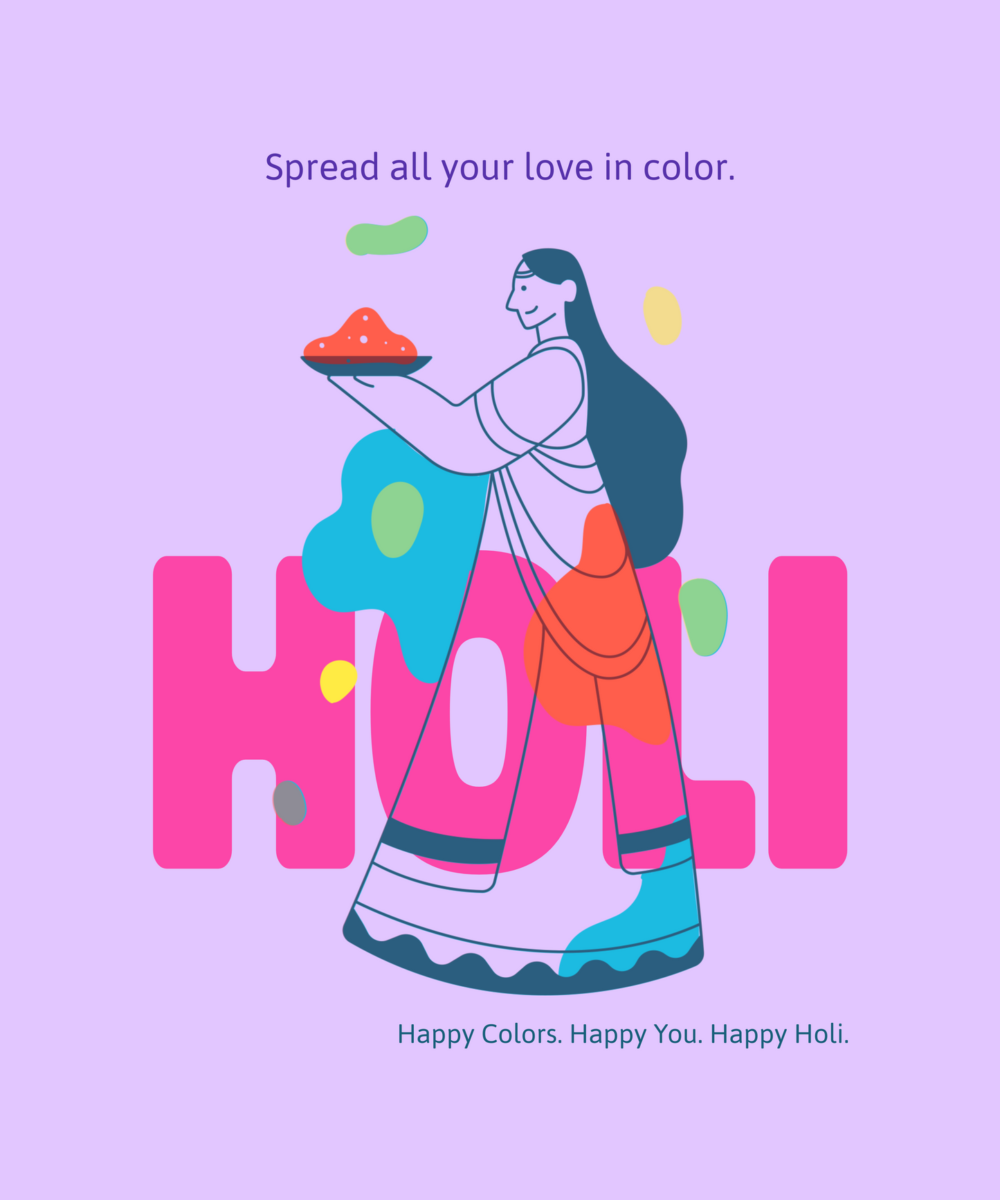 Holi Graphic Printed Oversized T-shirt for Woman