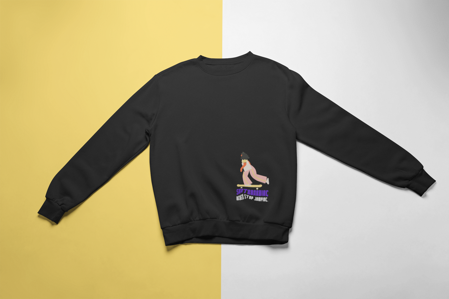 Black Graphic Printed Sweatshirt for Woman