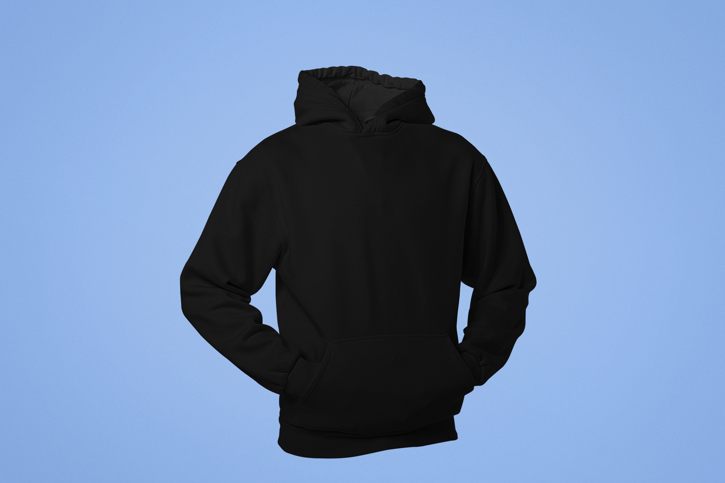Black Solid Plain Hoodie Unisex