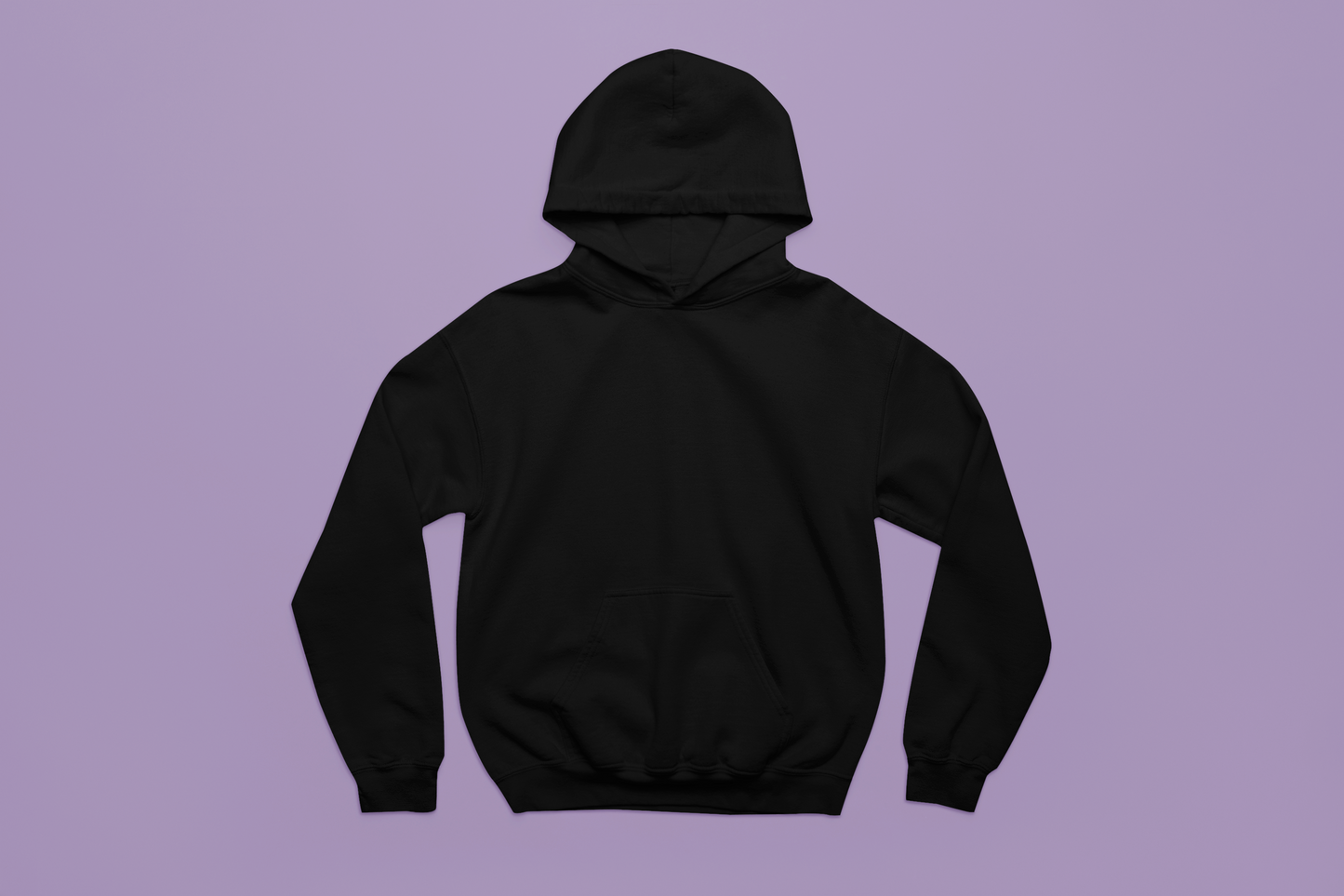 Black Solid Plain Hoodie Woman