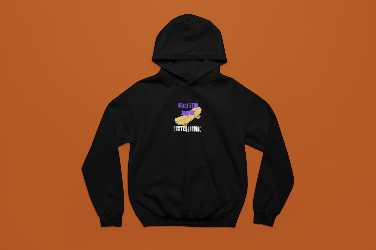 Black Graphic Printed Hoodie for Unisex