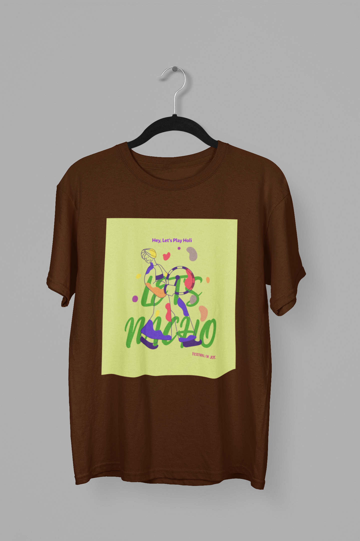 Couple Holi Oversized Printed T-shirt Combo Pack of 2