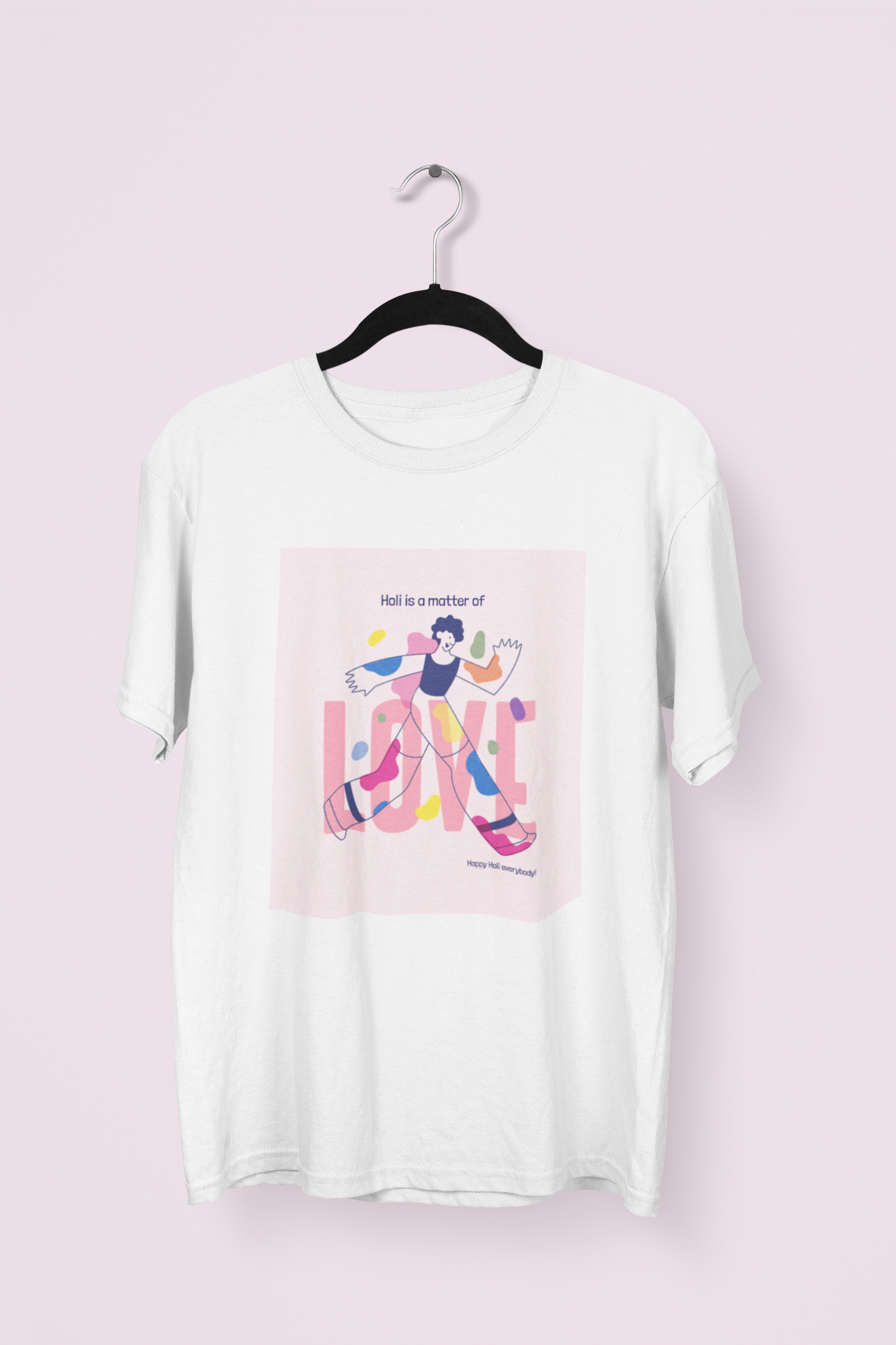 Couple Holi Festival Printed Oversized T-shirt Combo Pack of 2
