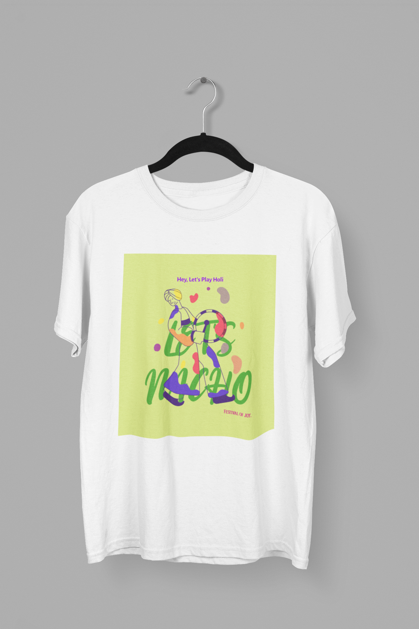 Couple Holi Festival Printed Oversized T-shirt Combo Pack of 2