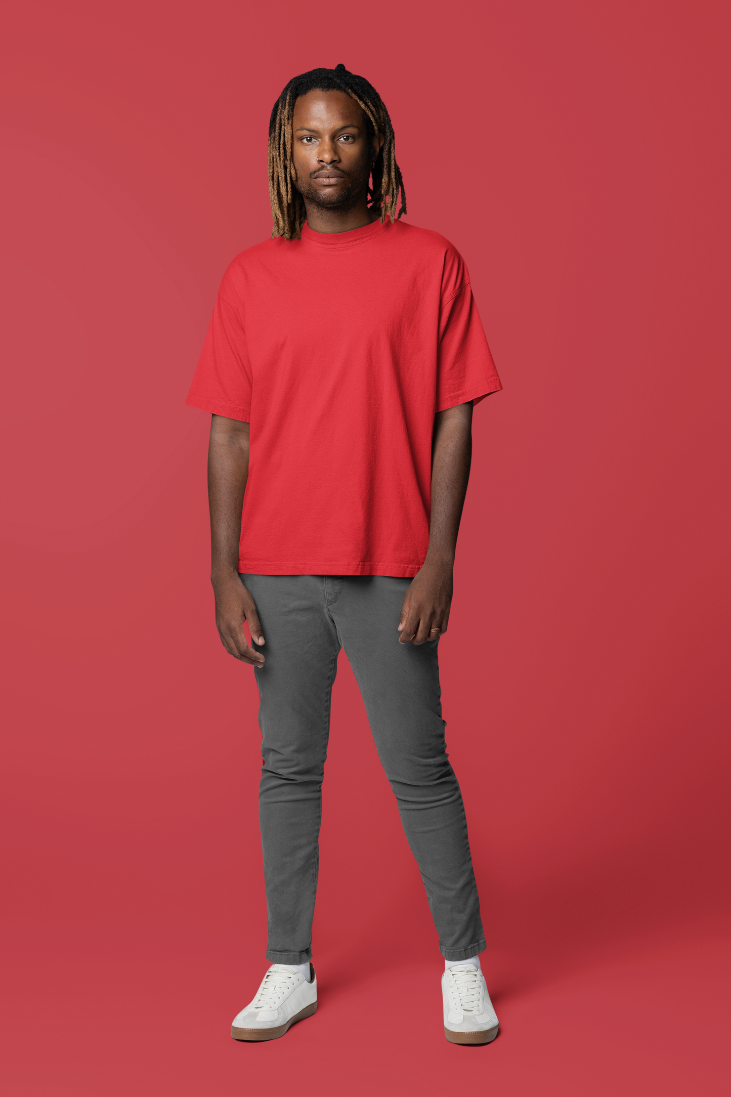 Red Basics Oversized T-shirt