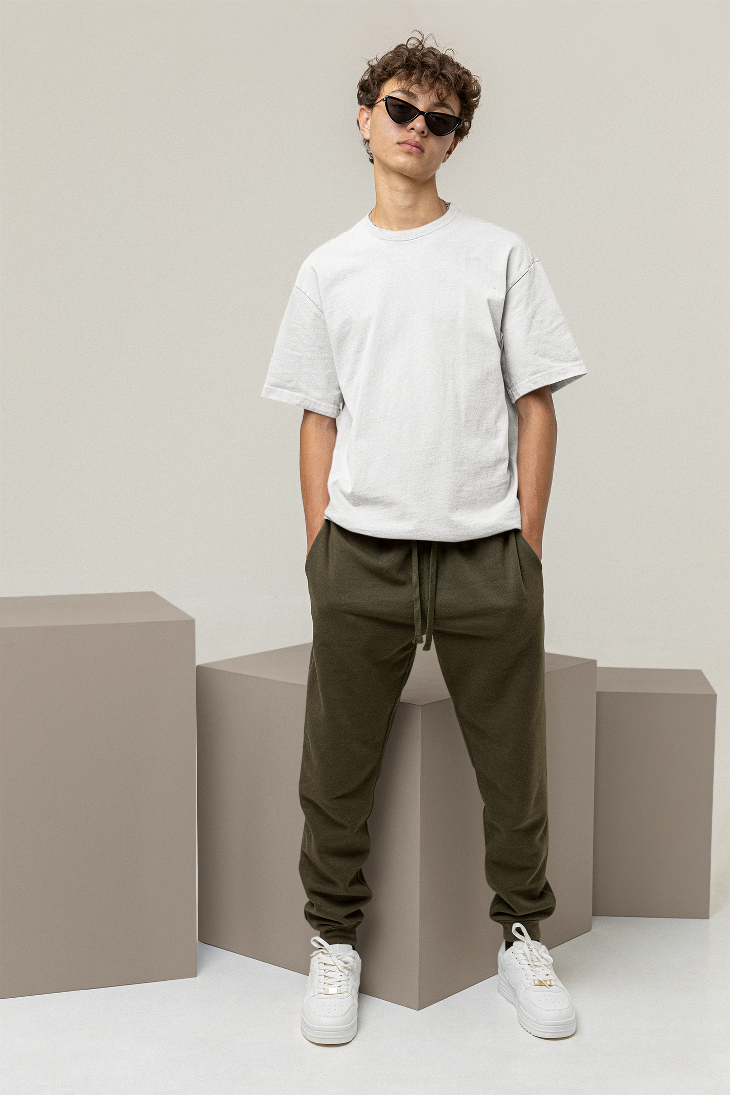 White Classic Plain Solid Oversized T-shirt