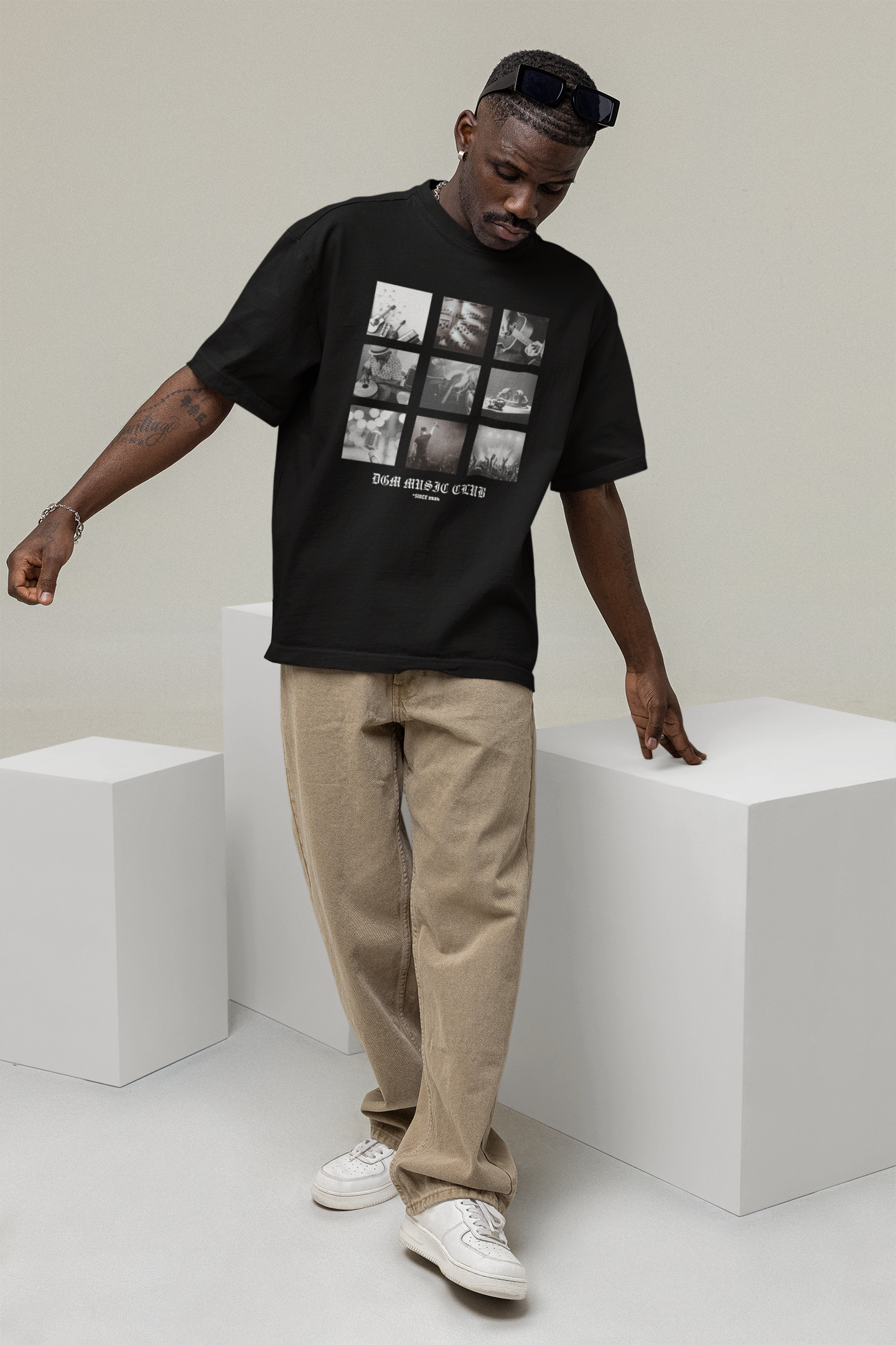 Music Club Graphic Printed Oversized T-shirt