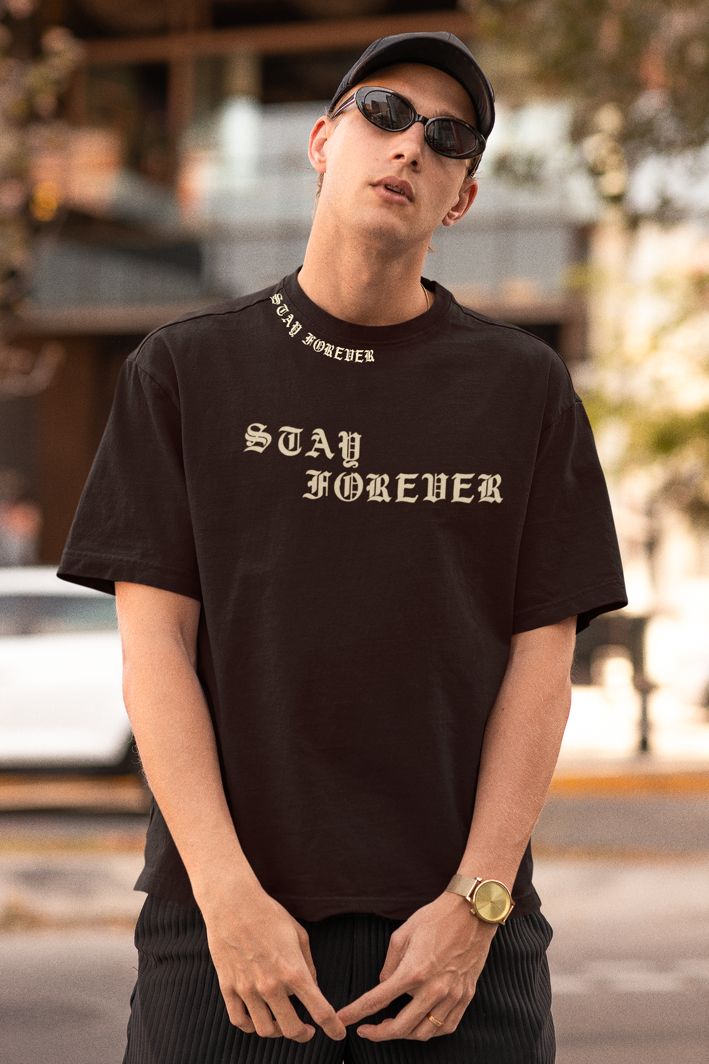 Stay Forever Graphic Printed Oversized T-shirt