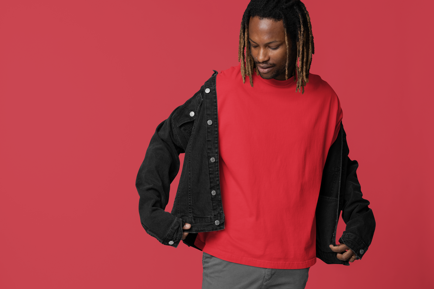 Red Basics Oversized T-shirt