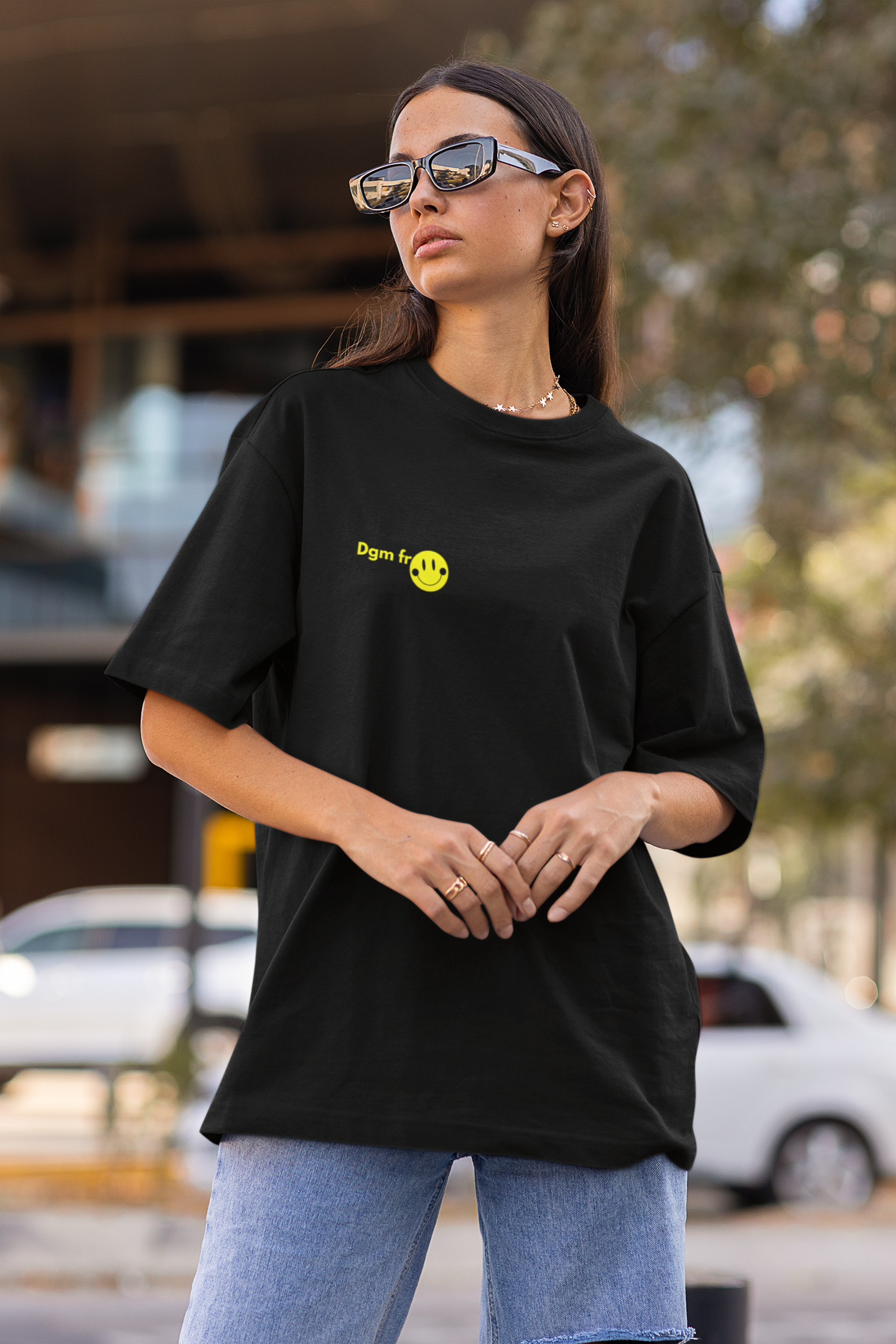 DGM fr Smile Graphic Printed Oversized T-Shirt