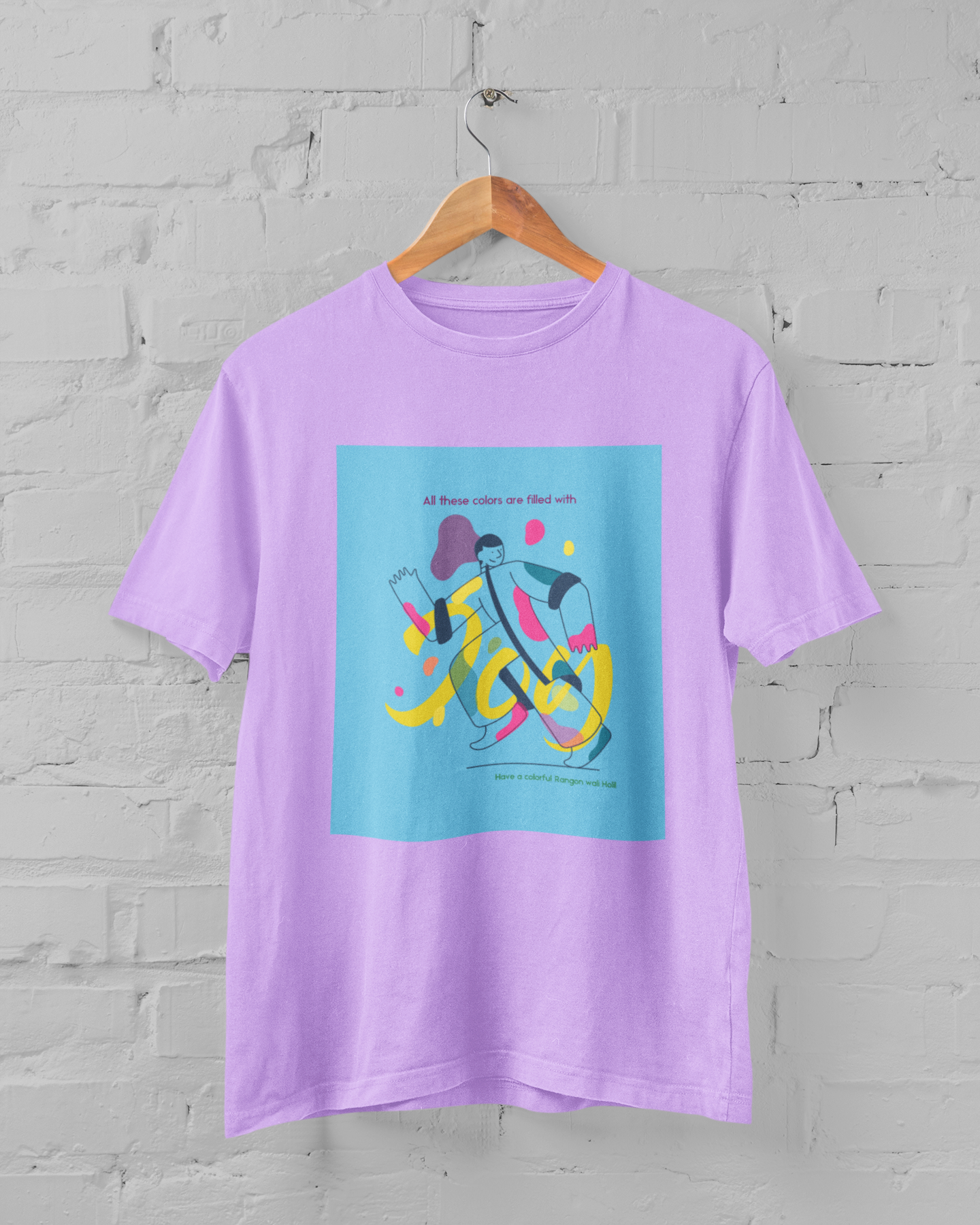 Couple Holi Festival Graphic Printed Oversized T-shirt Combo Pack of 2