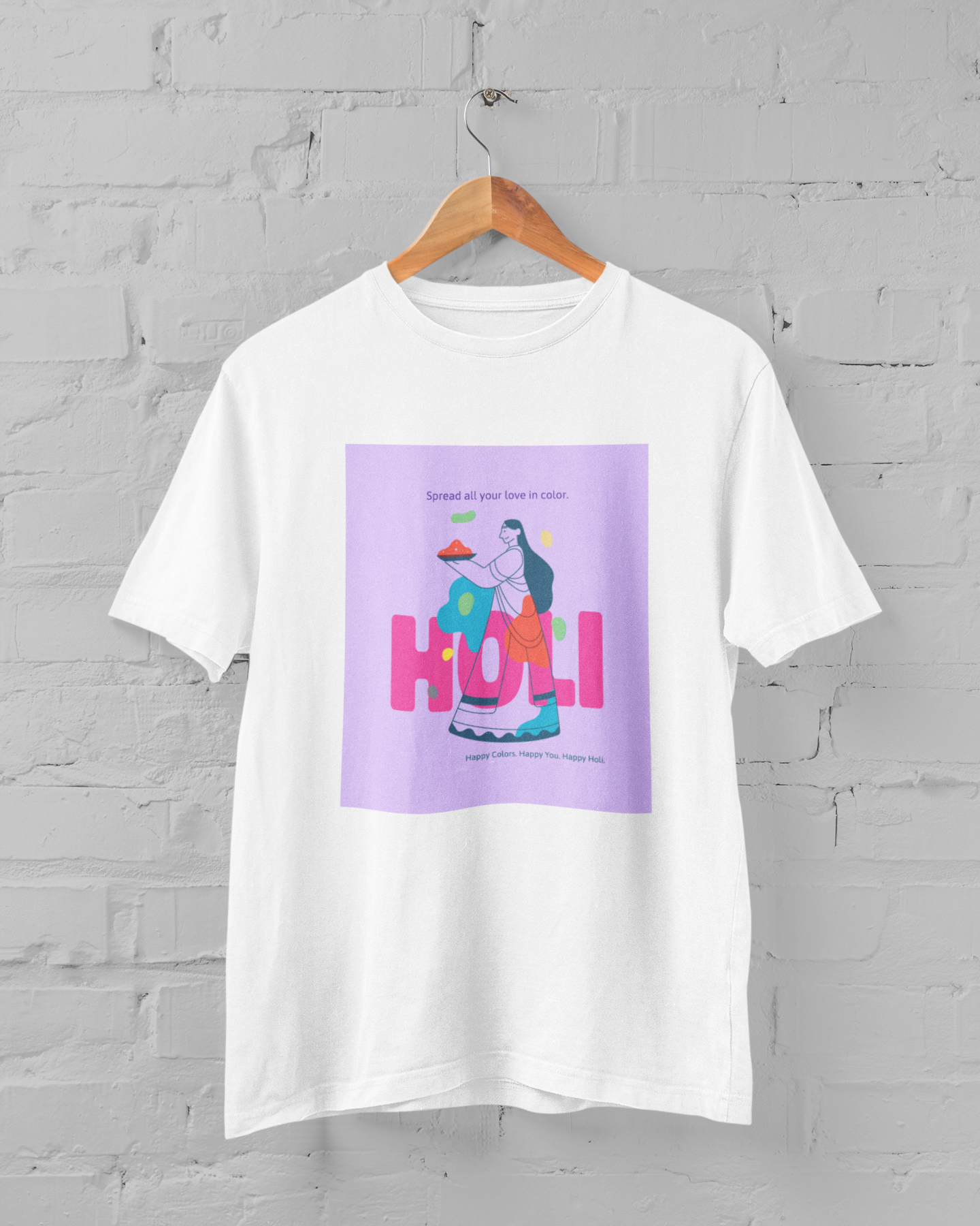 Couple Holi Festival Oversized T-shirt Combo Pack of 2