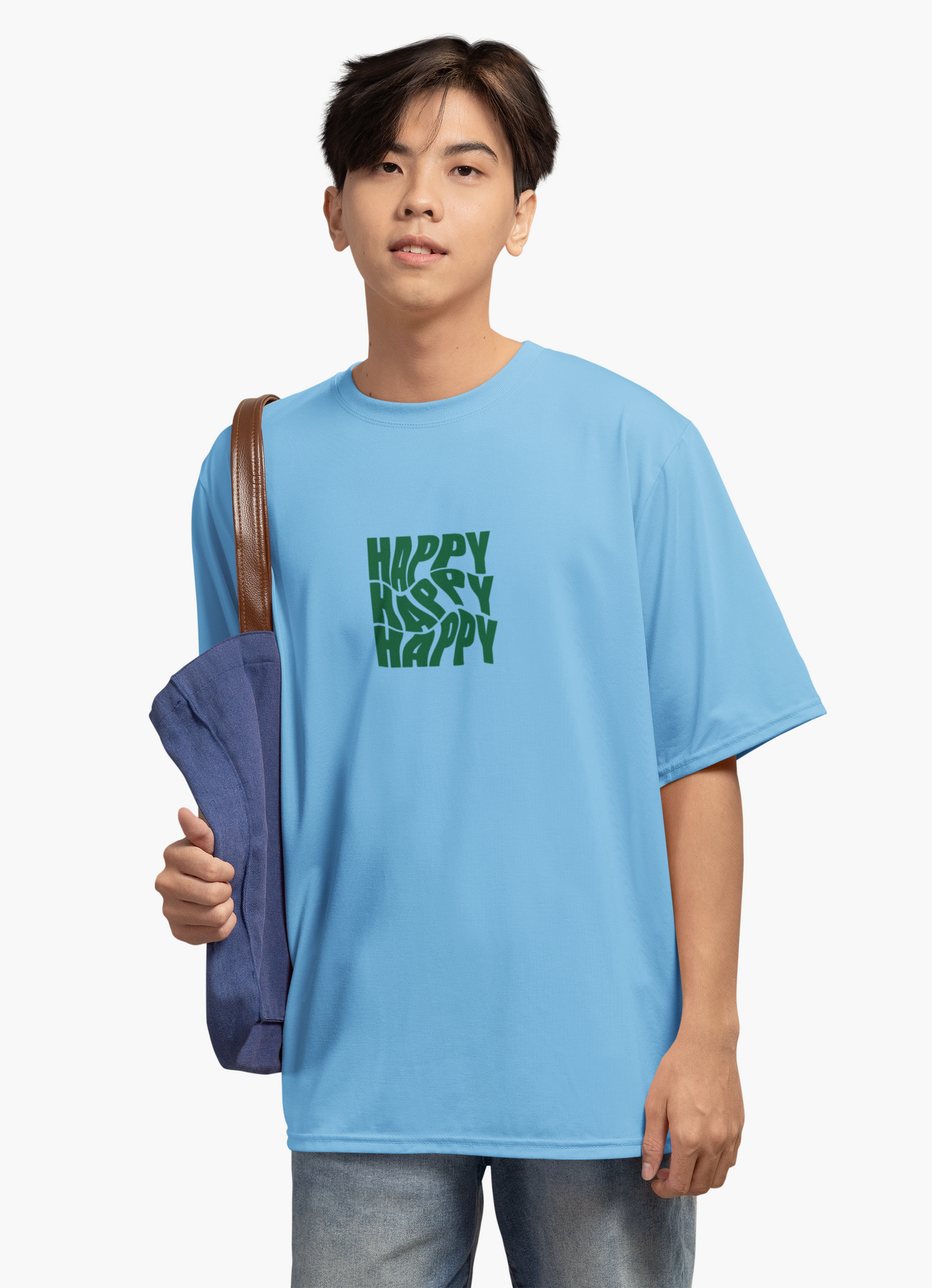 Happy Typography Oversized T-shirt