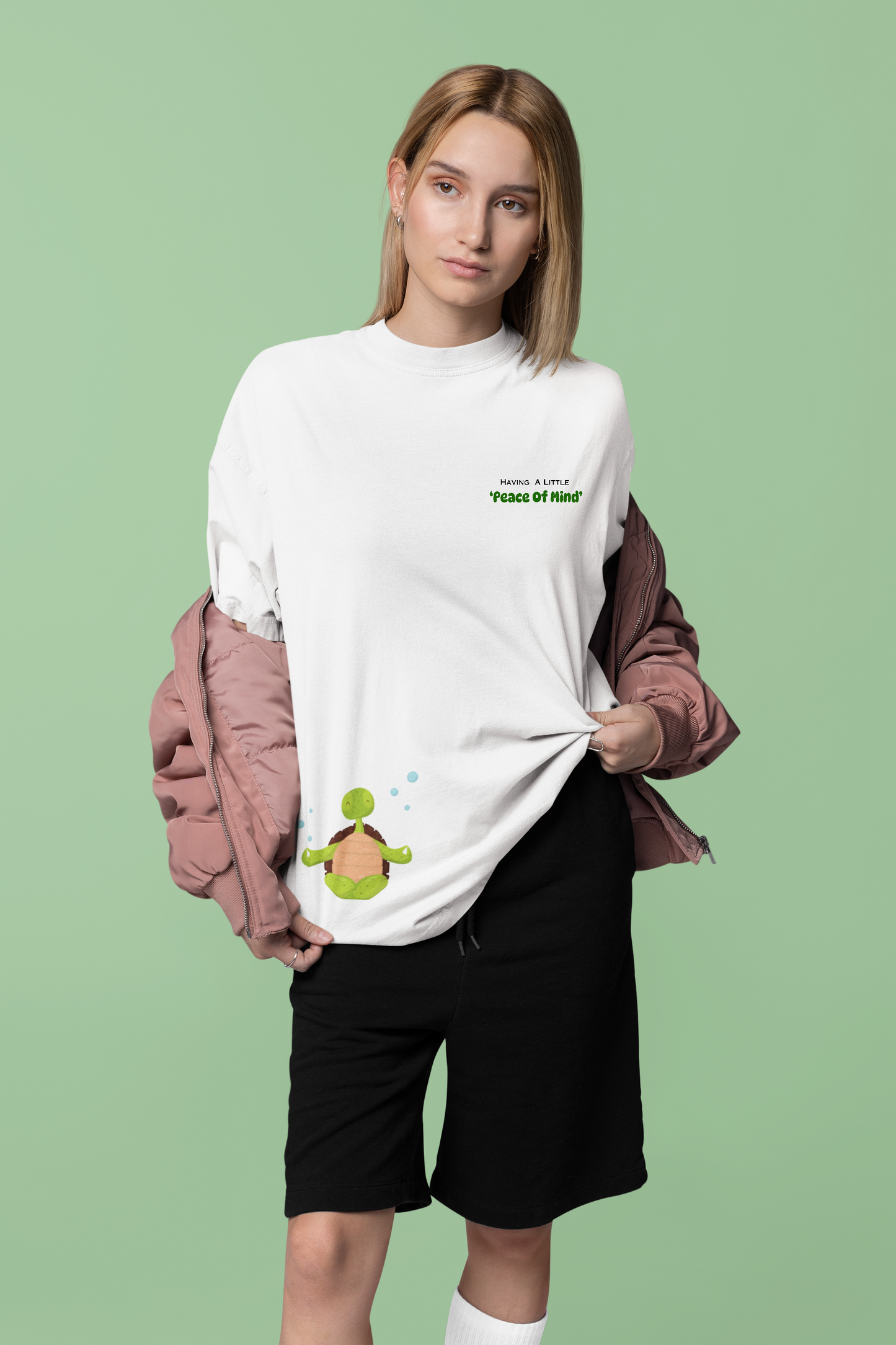 Peace of Mind Graphic Printed Oversized T-shirt