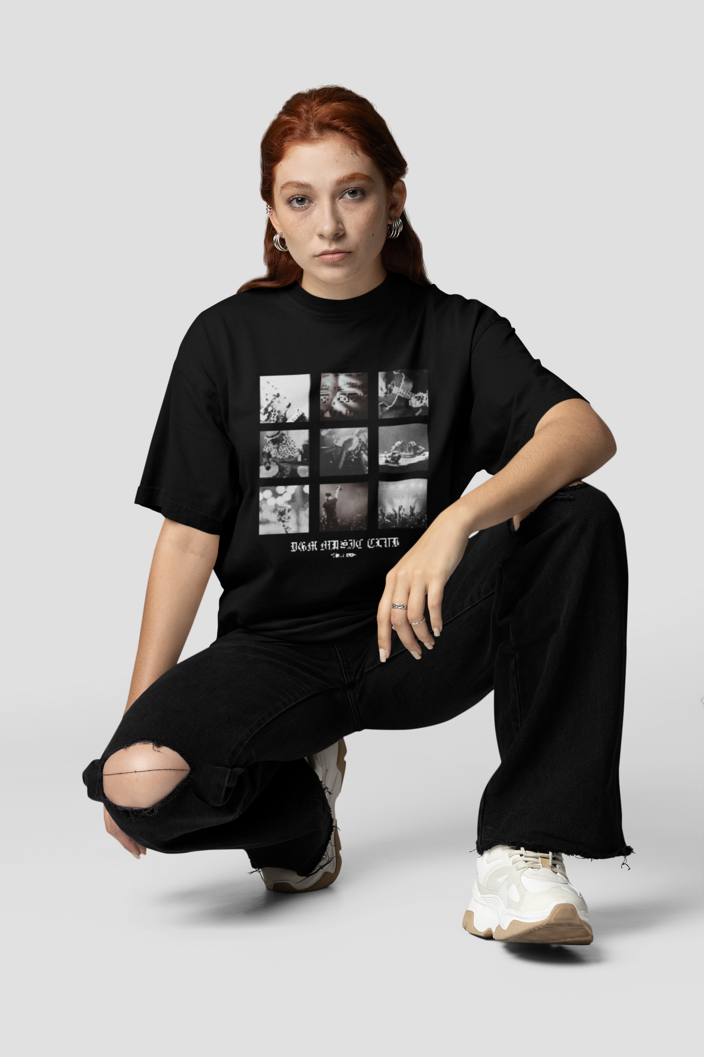 Music Club Graphic Printed Oversized T-shirt