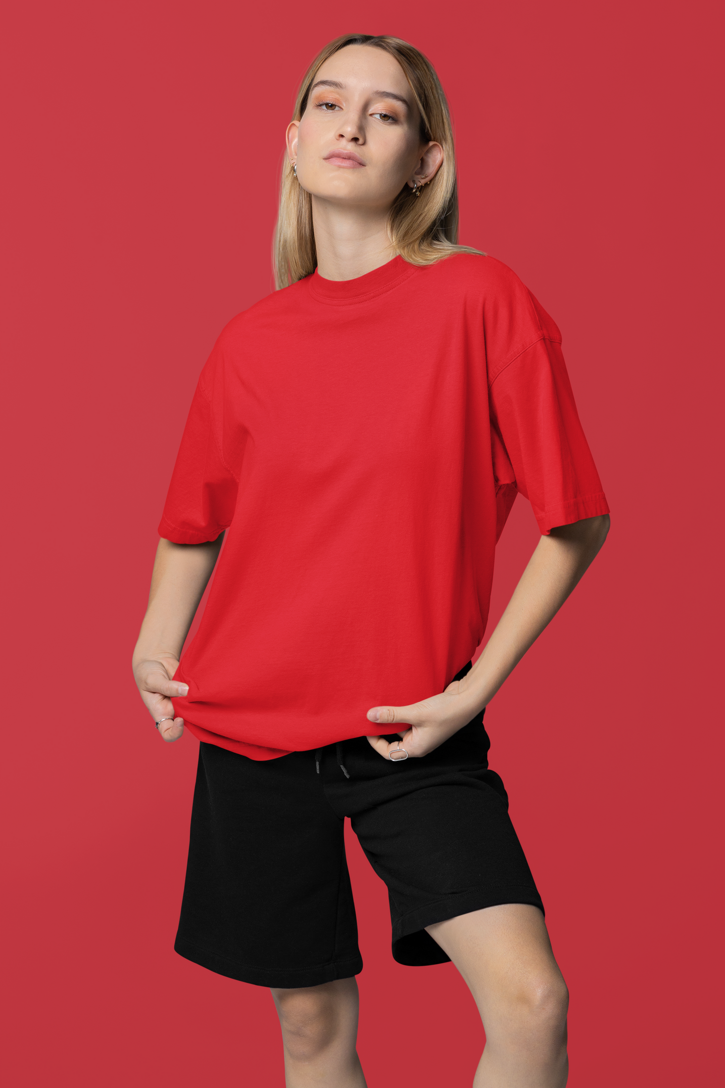 Red Basics Oversized T-shirt