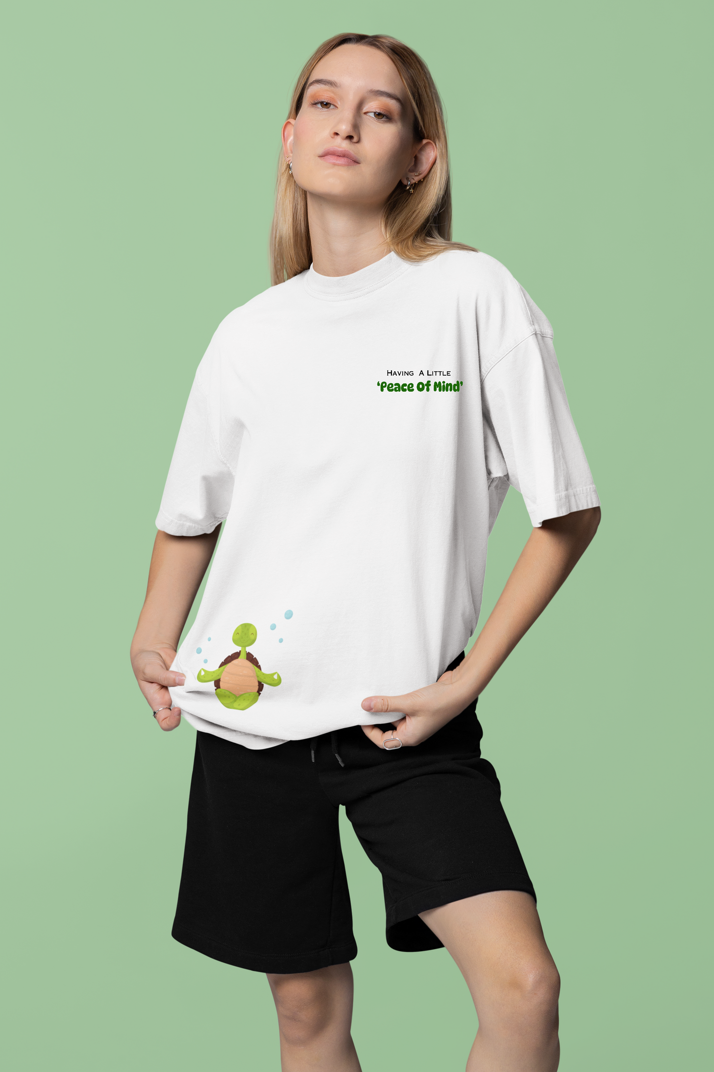 Peace of Mind Graphic Printed Oversized T-shirt