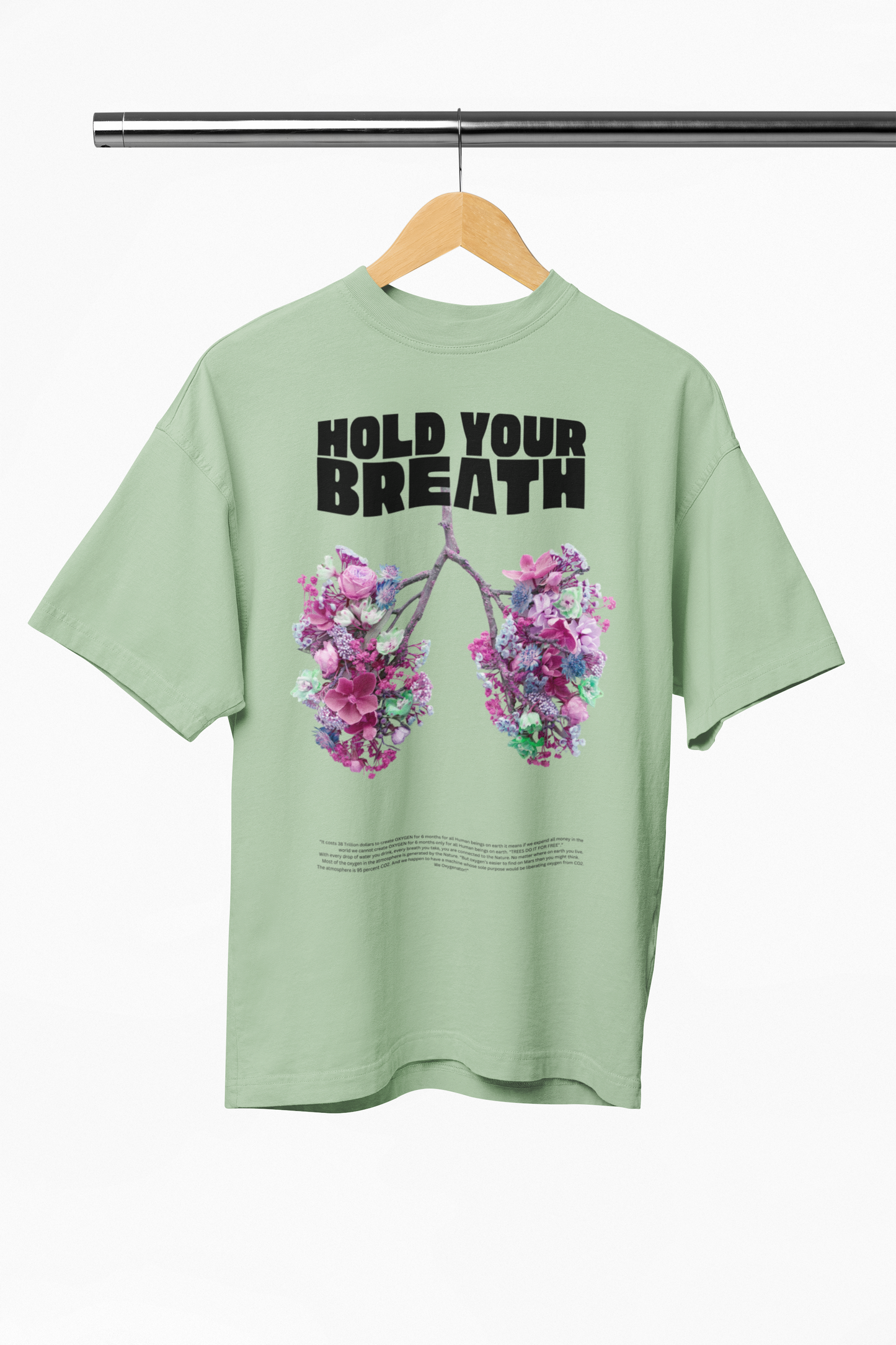 Keep Breathing Oversized Printed T-shirt