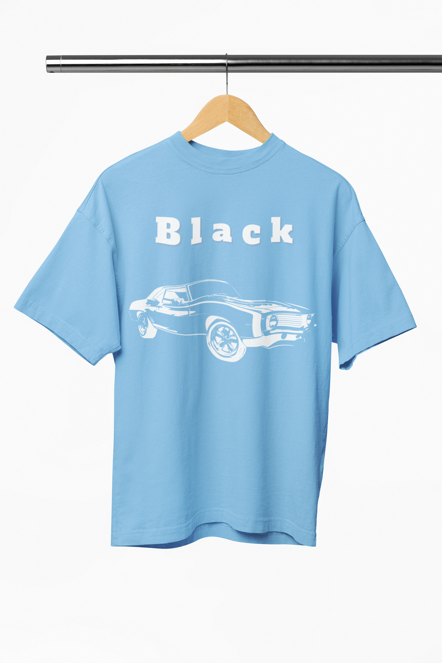 BLACK Printed Oversized T-shirt