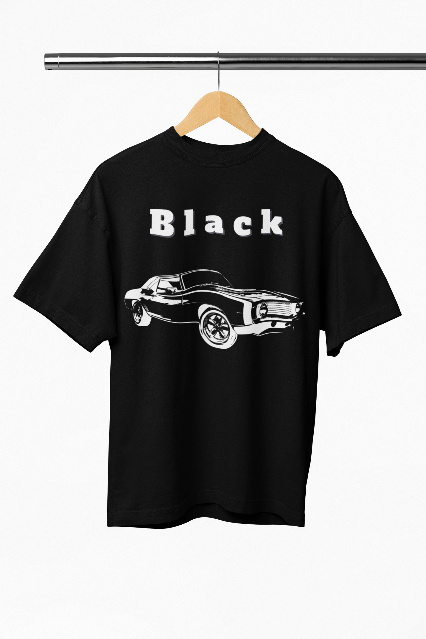 BLACK Printed Oversized T-shirt