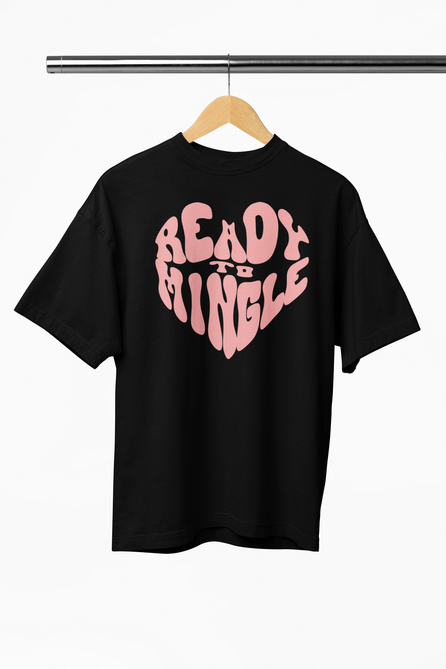 Classic Ready To Mingle Typography Oversized T-shirt