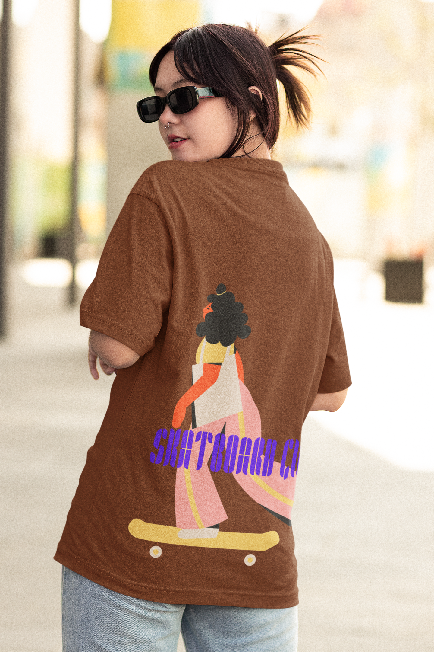 Never Stop Jumping Printed Oversized T-shirt