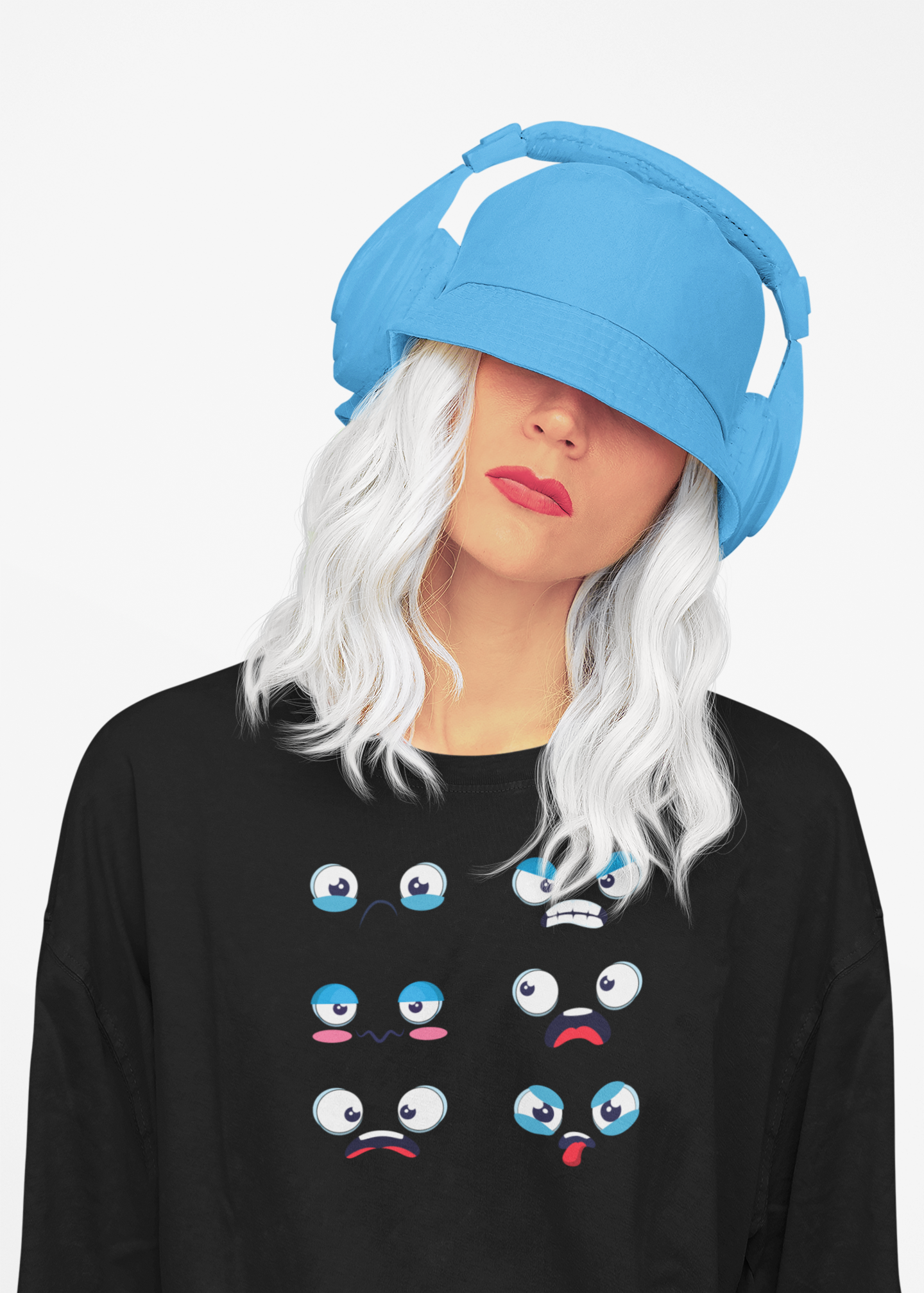 Bunch of Moods Graphic Printed Oversized T-shirt