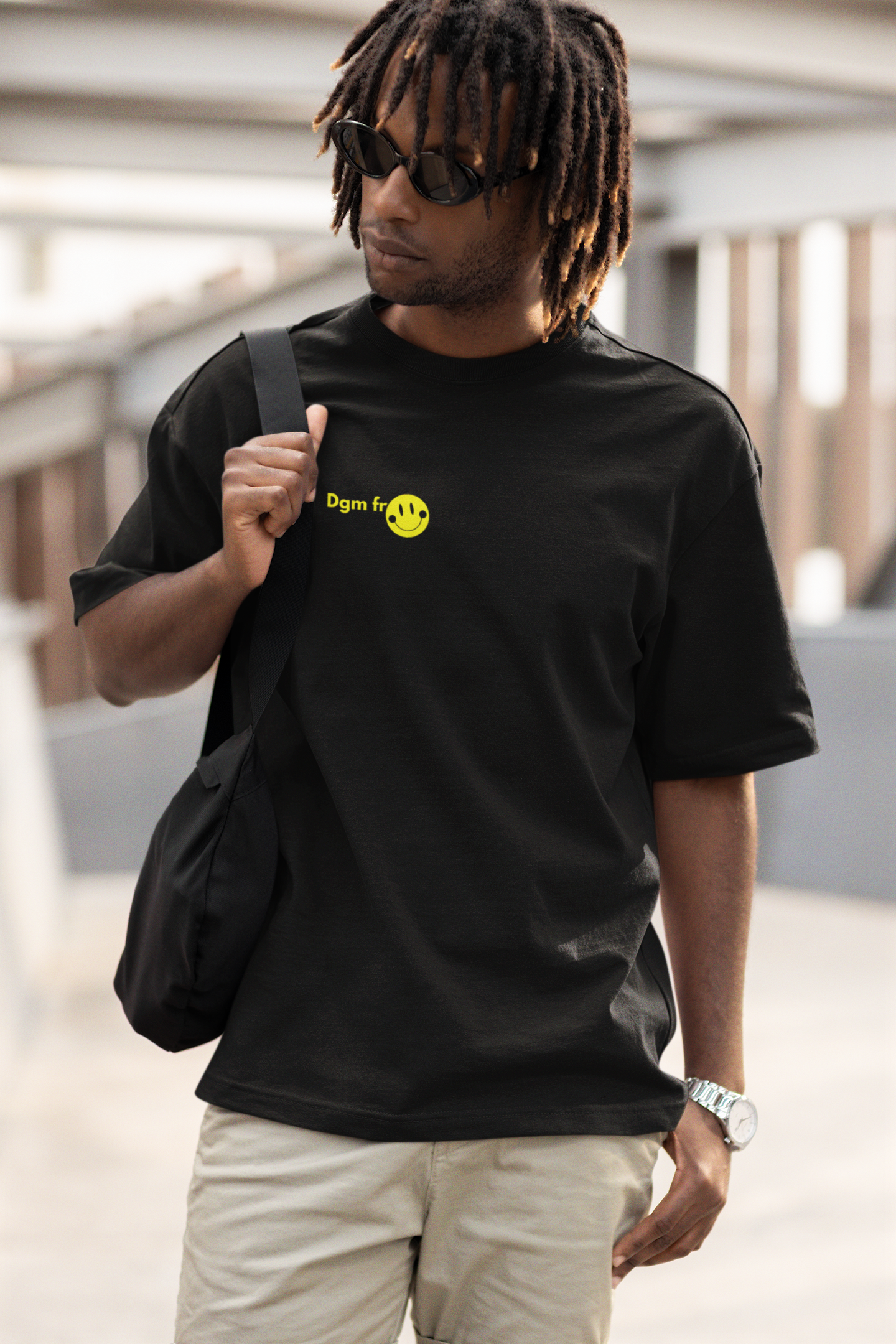 DGM fr Smile Graphic Printed Oversized T-Shirt