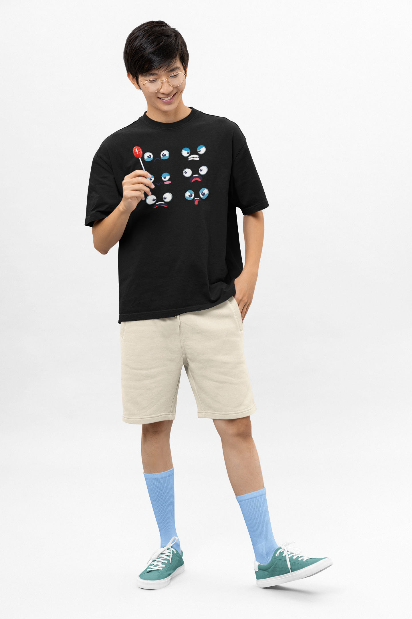 Bunch of Moods Graphic Printed Oversized T-shirt