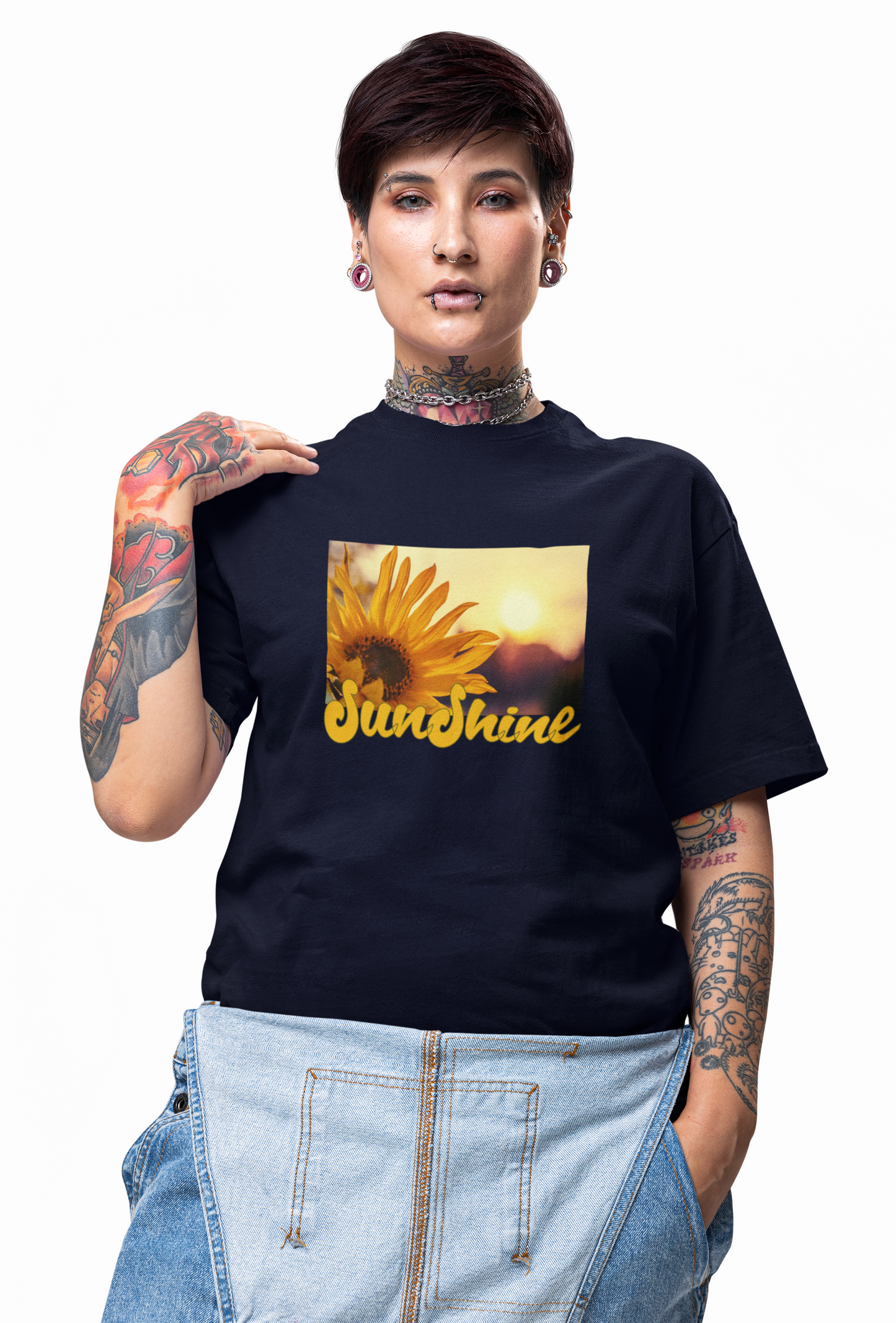 Sunshine Sunflower Graphic Printed Oversized T-shirt