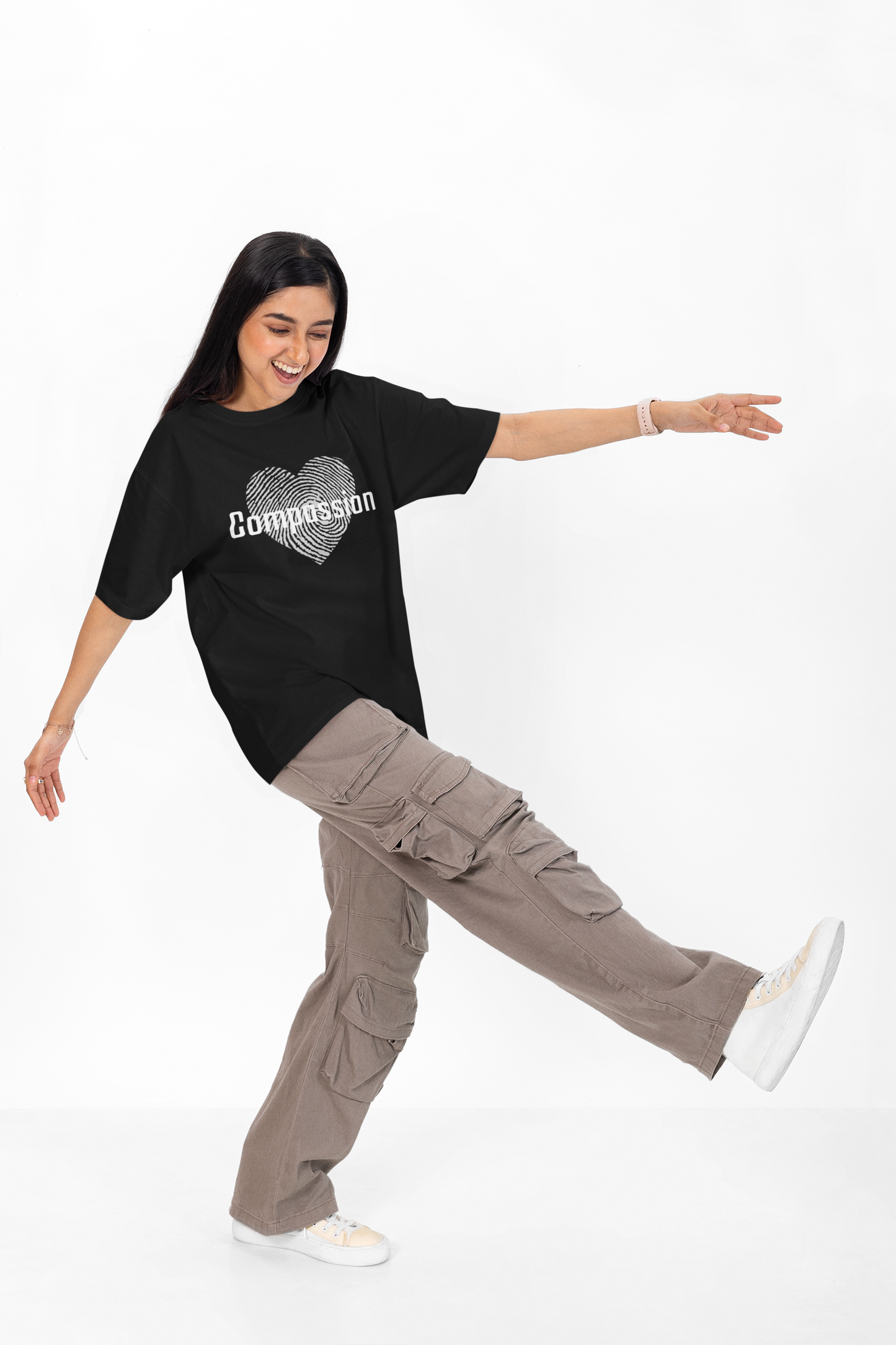 Compassion Black Oversized T-shirt