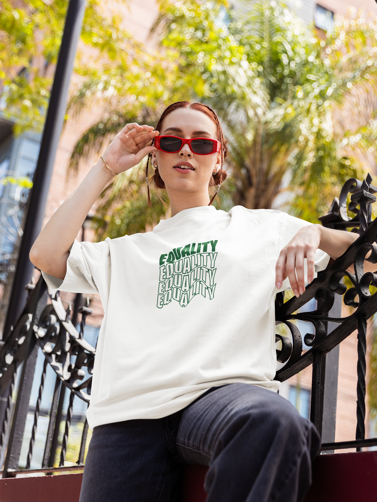 Equality Typography Printed Oversized T-shirt